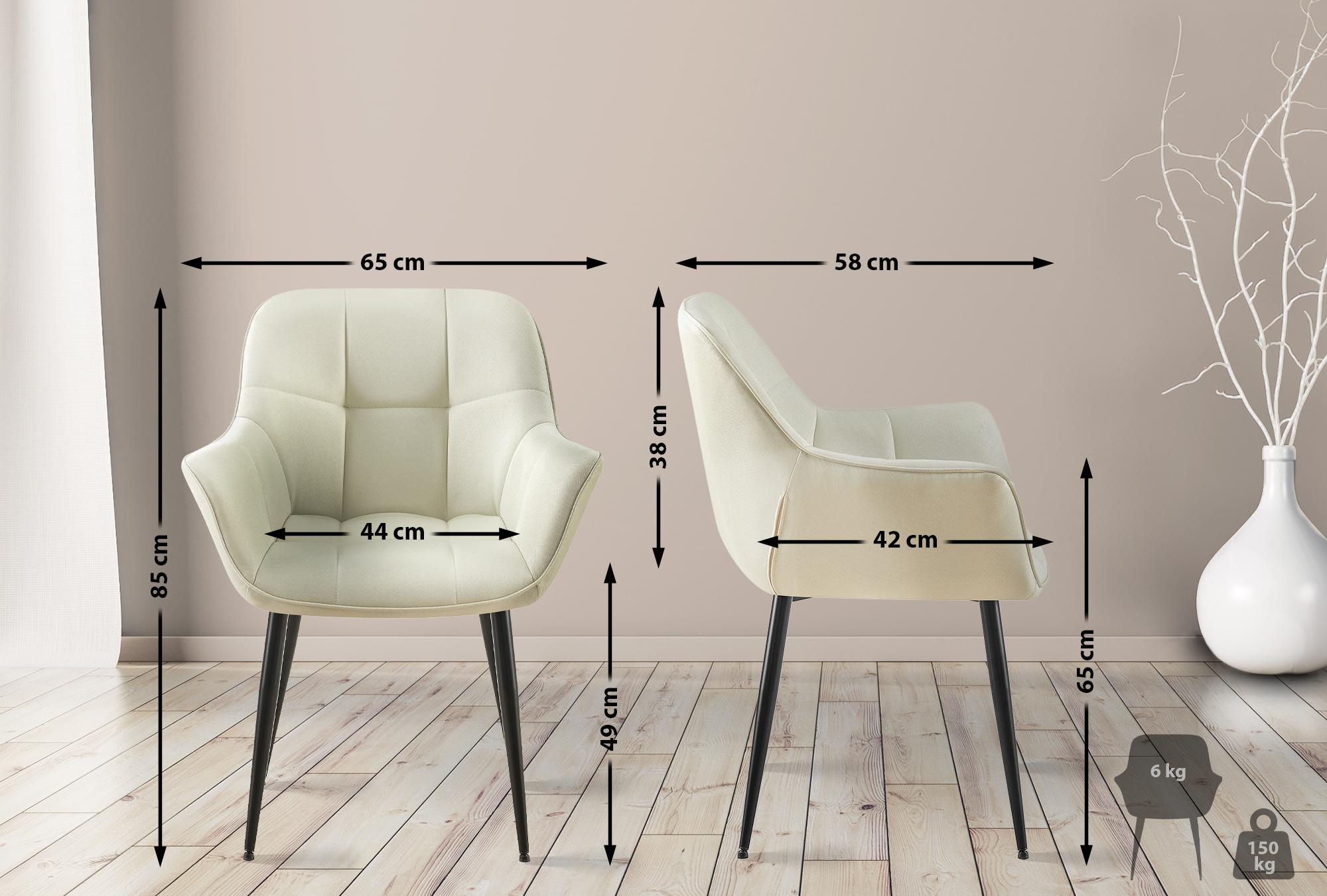 Silla de comedor Roseville en tela o polipiel
