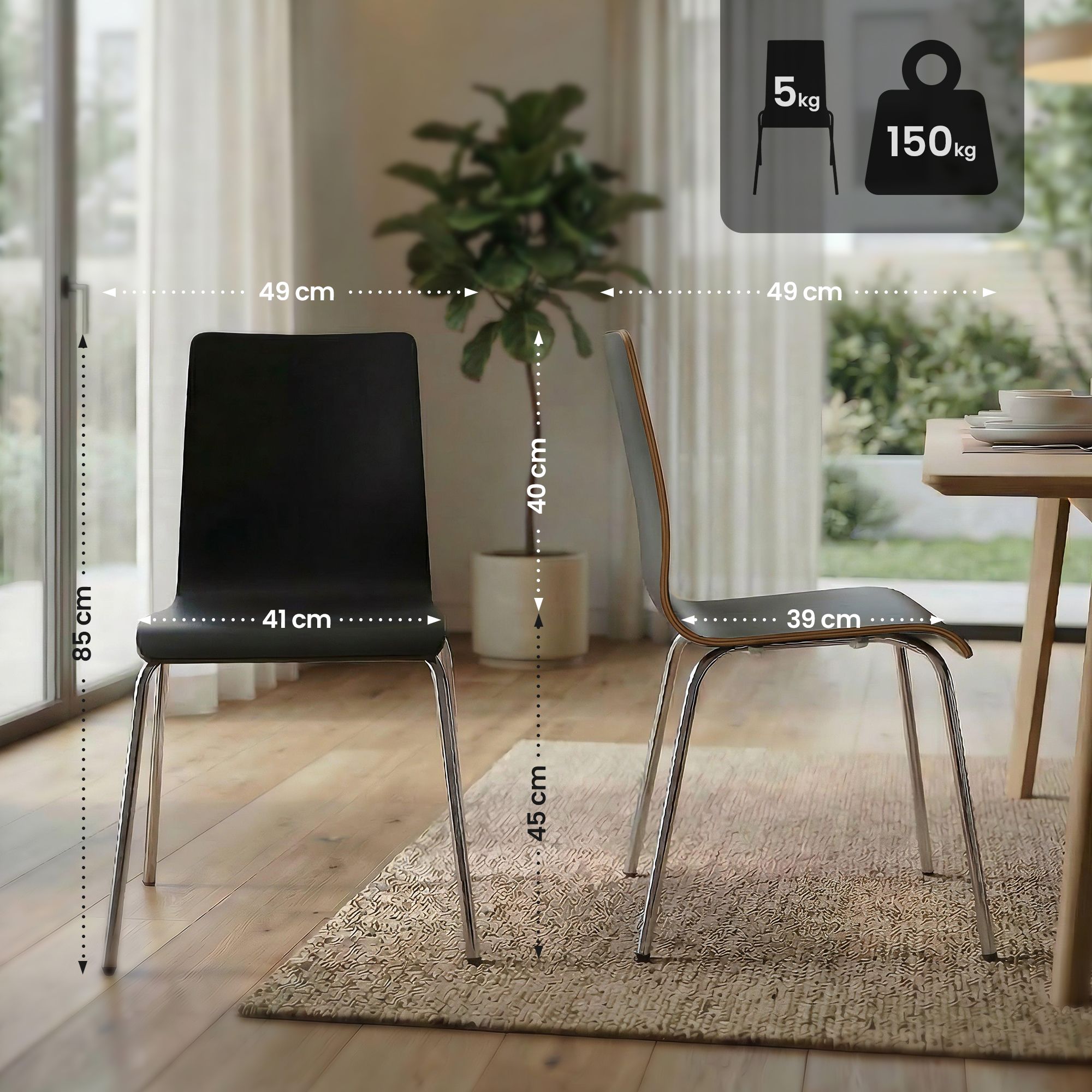 Silla apilable Gahanna
