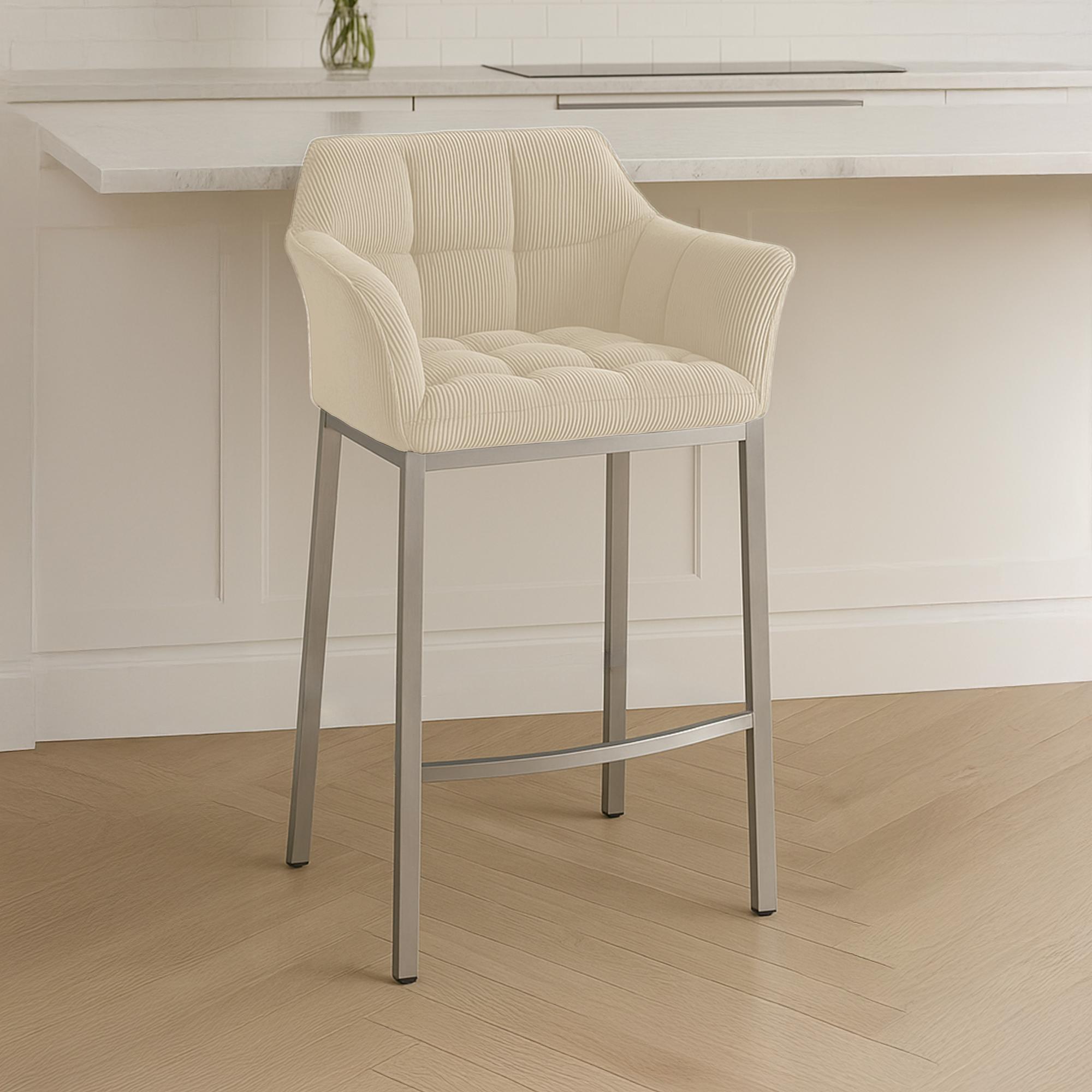 Taburete de bar Damaso Cord con base de cuatro patas