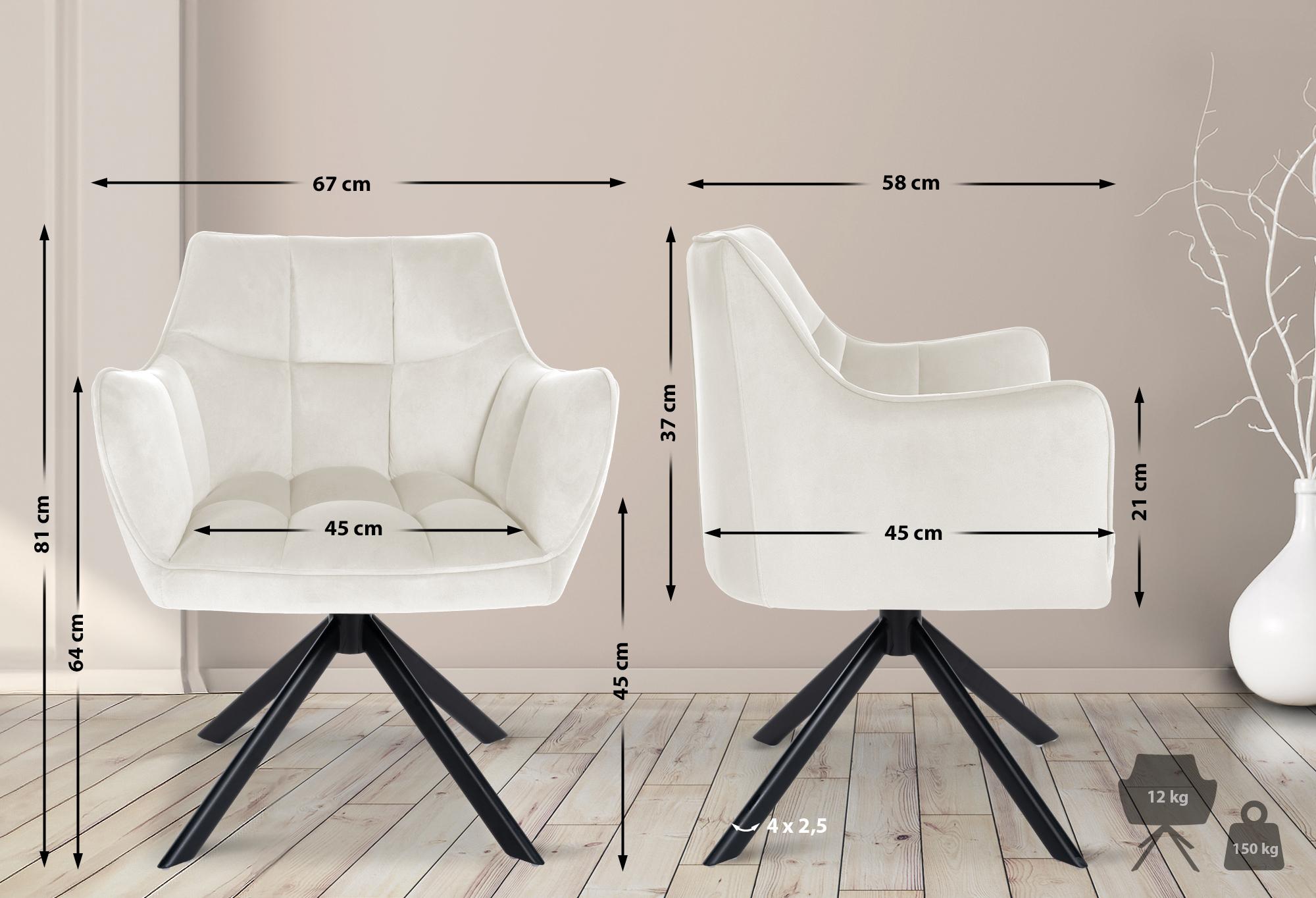 Silla de comedor Swing en terciopelo