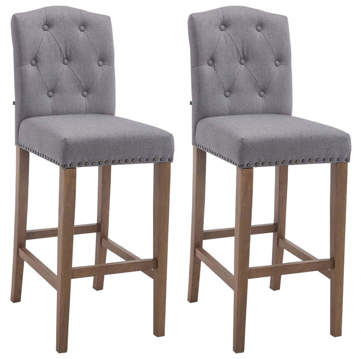 Set 2x Taburetes de Bar Louise en Tela