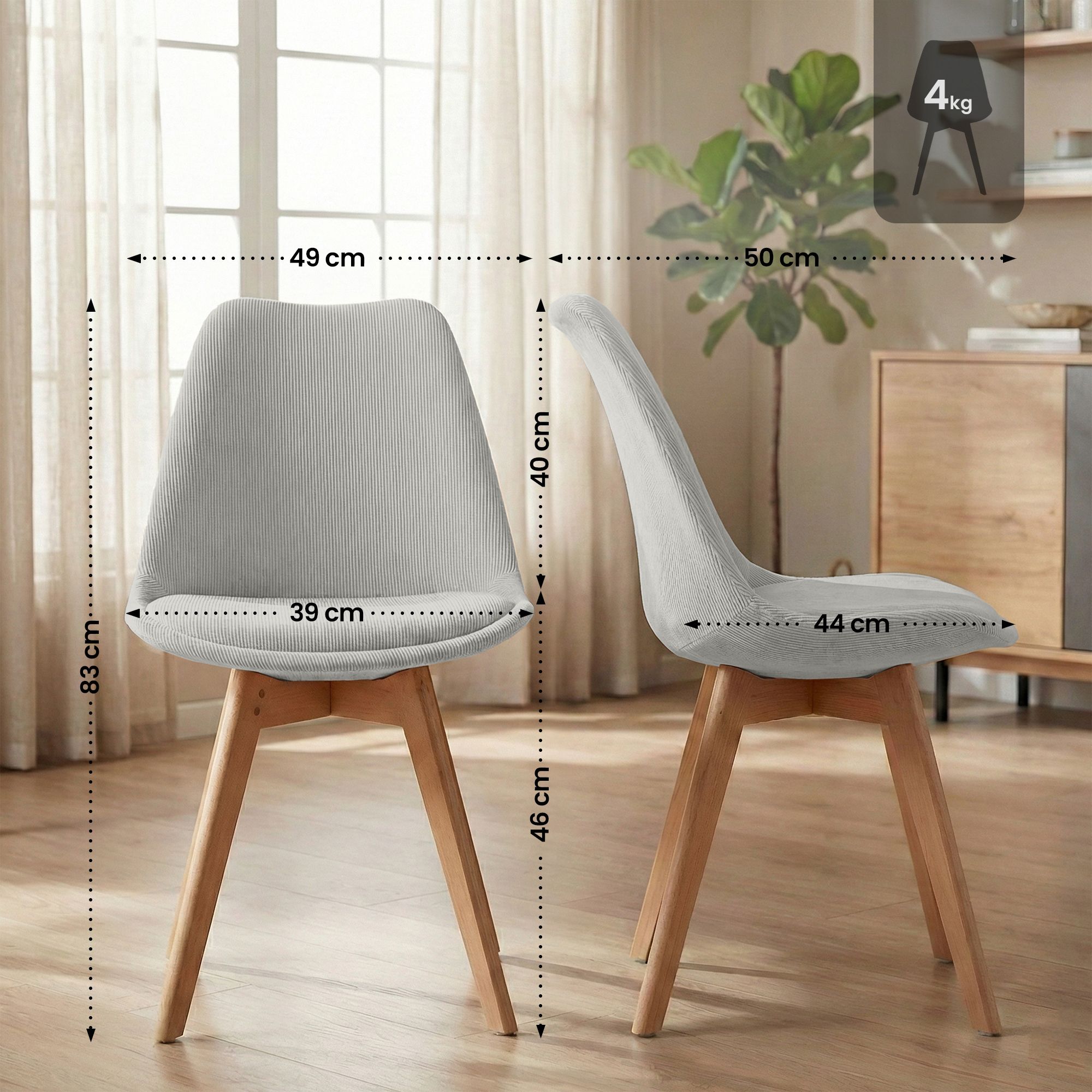 Silla de comedor Linares elegante, cómoda y fácil de limpiar Ideal para tu hogar