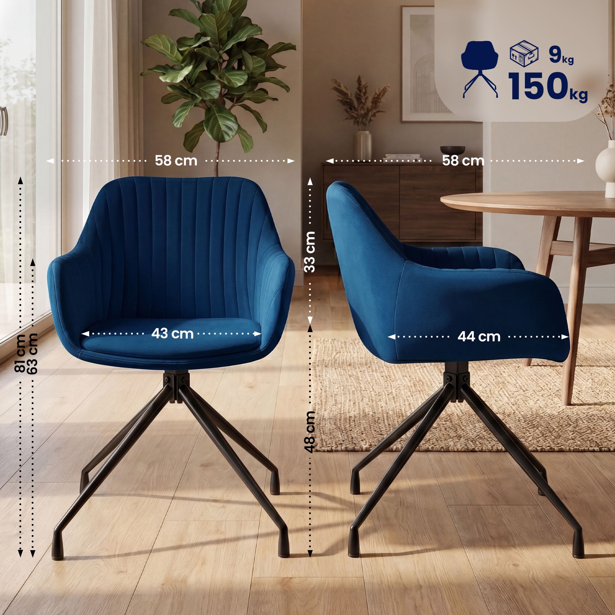 Set de 2 Sillas de Comedor Welby