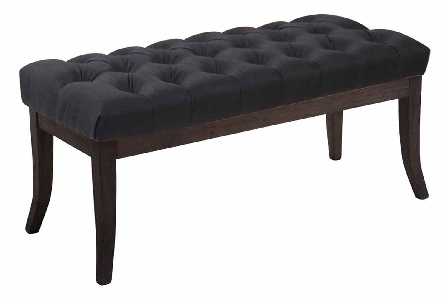 Taburete Recibidor Ramses En Tela & Madera Oscura