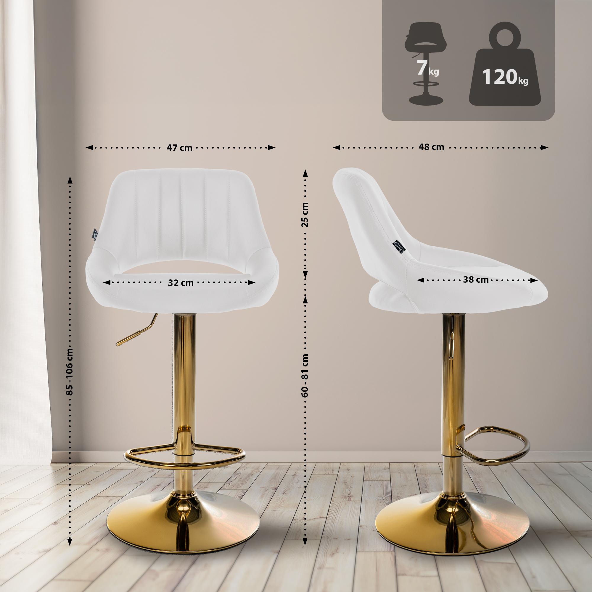 Juego de 2 taburetes de bar Milet de piel sintetica