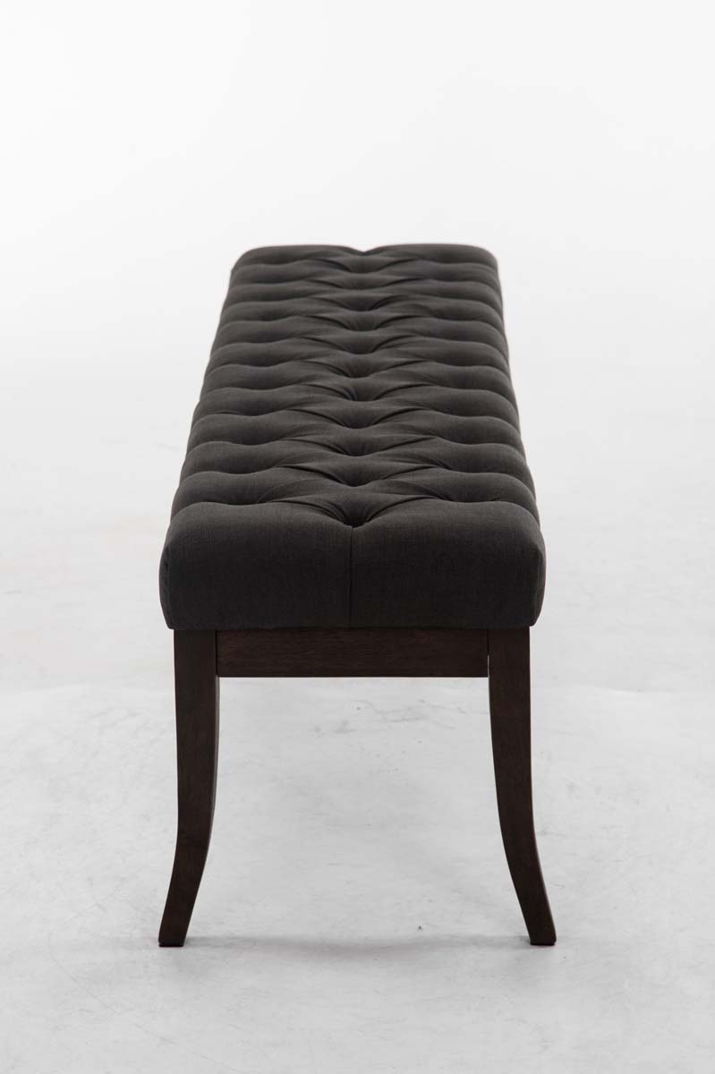 Taburete Recibidor Ramses En Tela & Madera Oscura