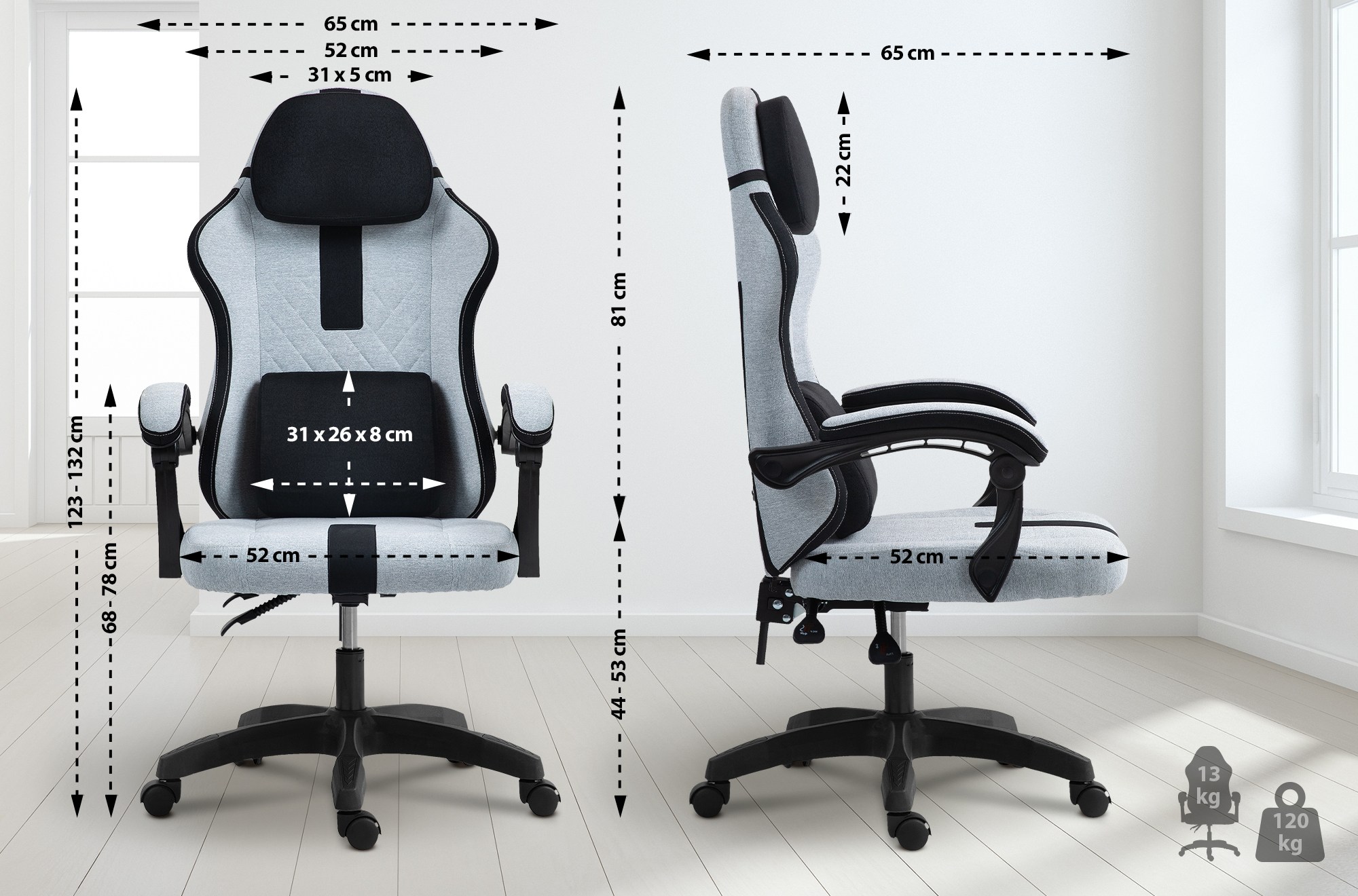 Silla de oficina tela Miltona