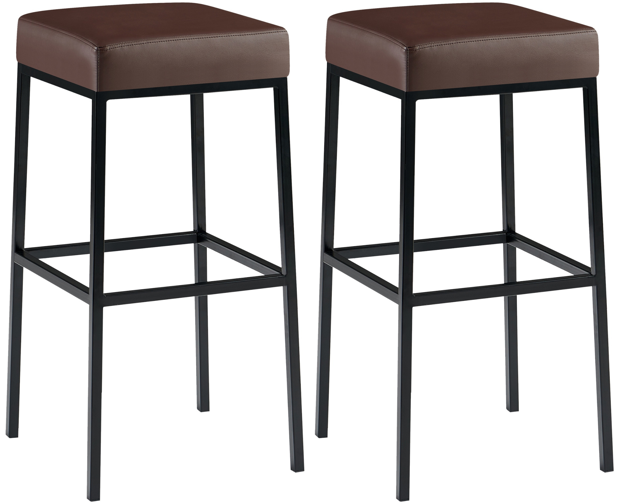 Juego de 2 taburetes de bar Montreal con funda de cuero sintético