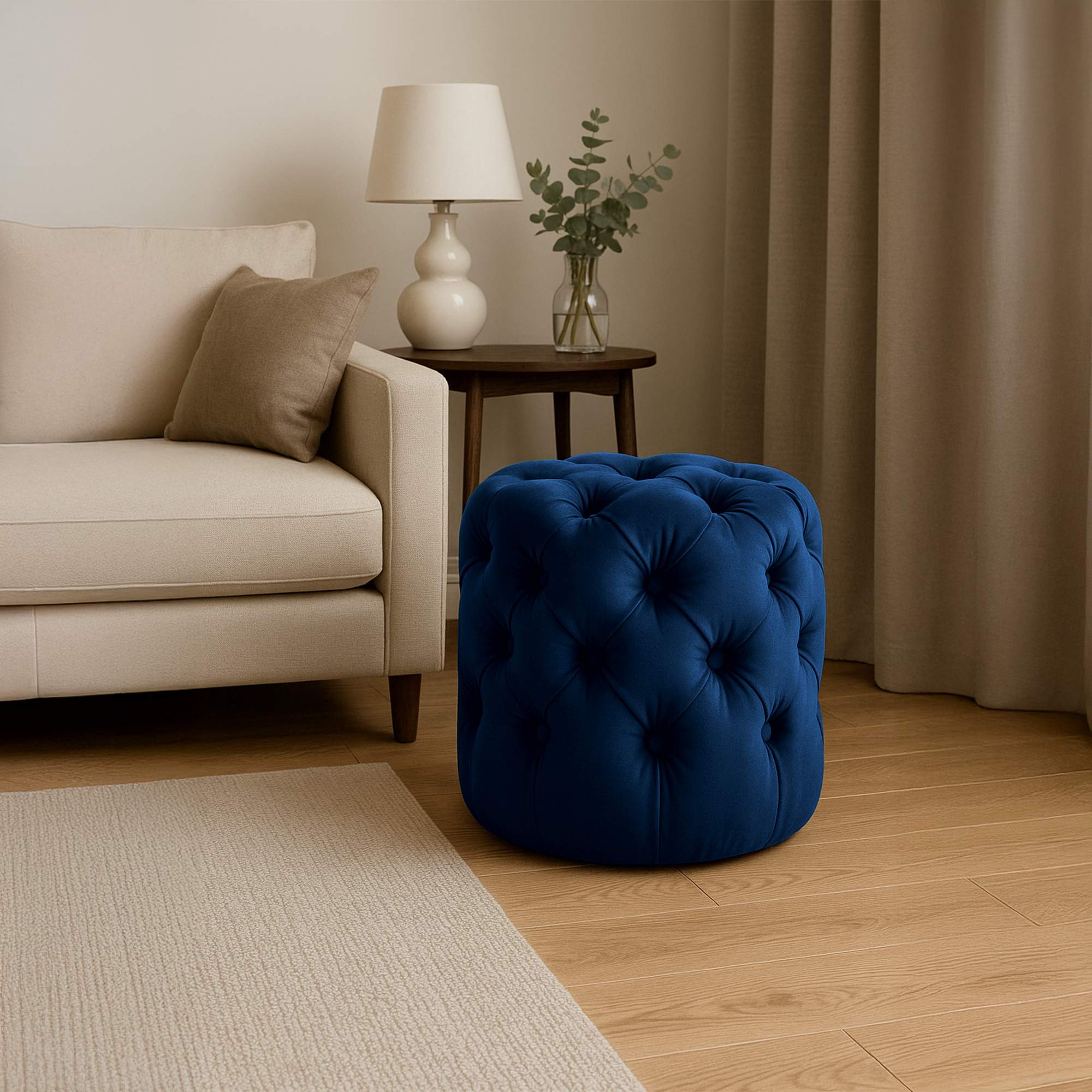 Taburete Reposapies Drancy En Terciopelo