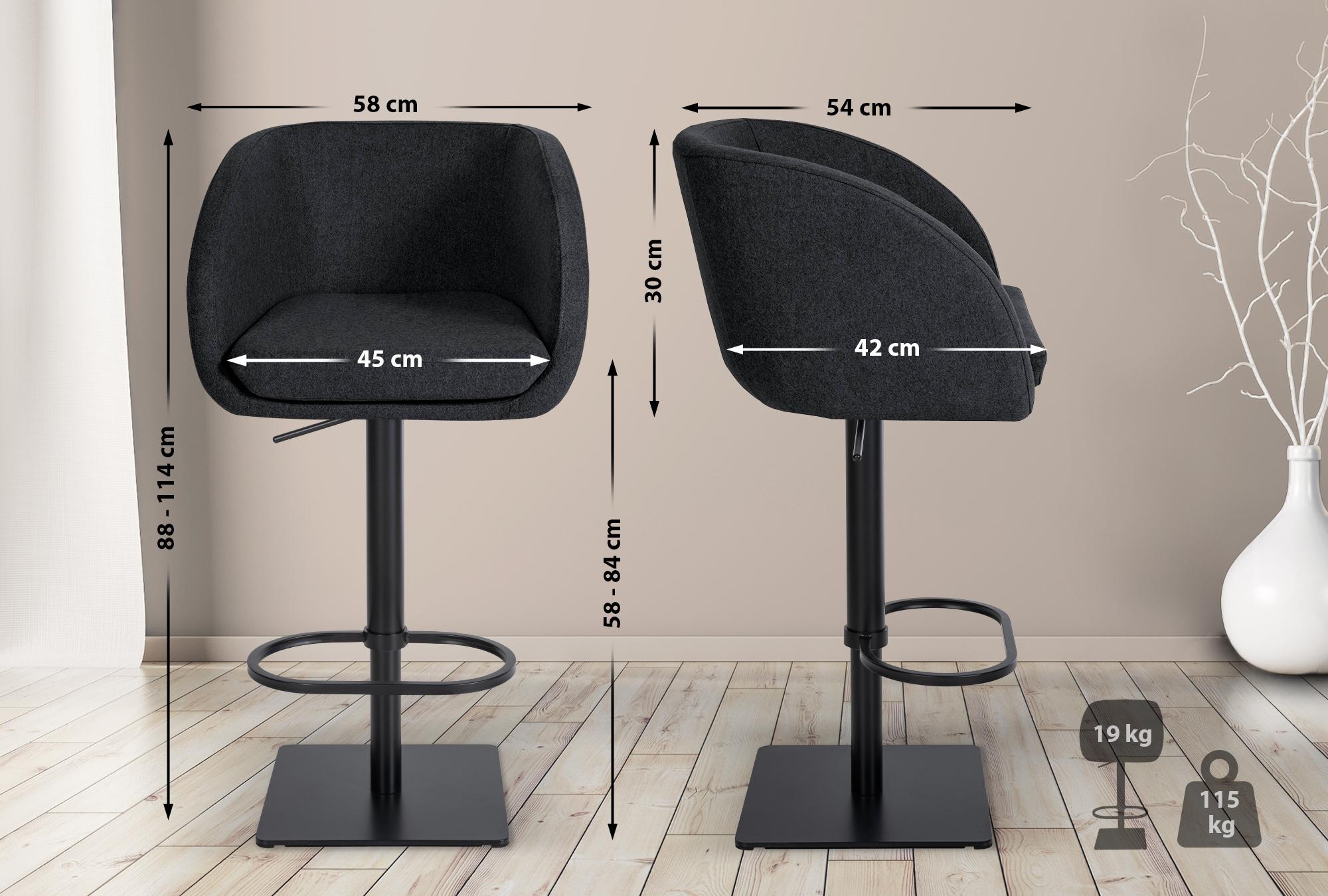 Taburete de bar Gambo con funda de fieltro
