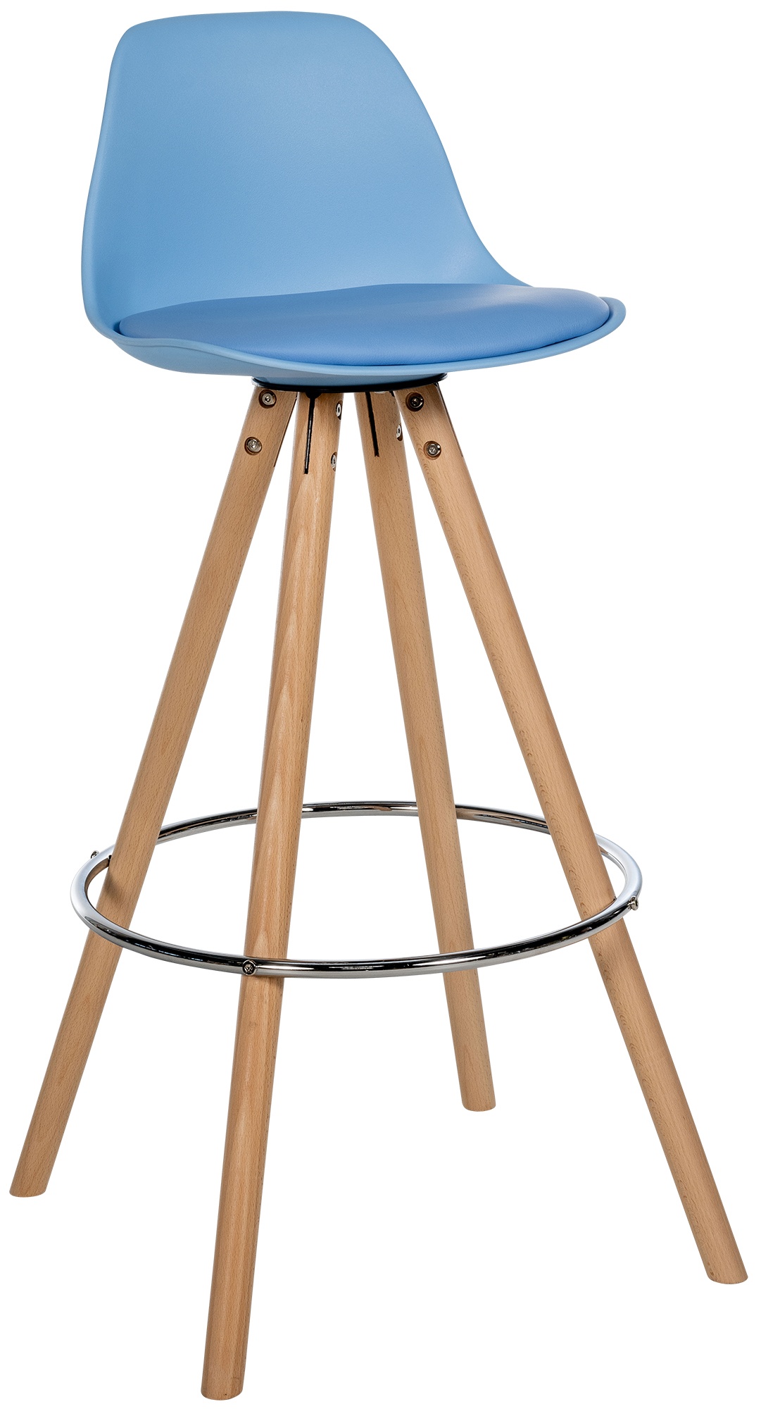 Taburete de bar Corbin en polipiel con base de 4 patas redondas
