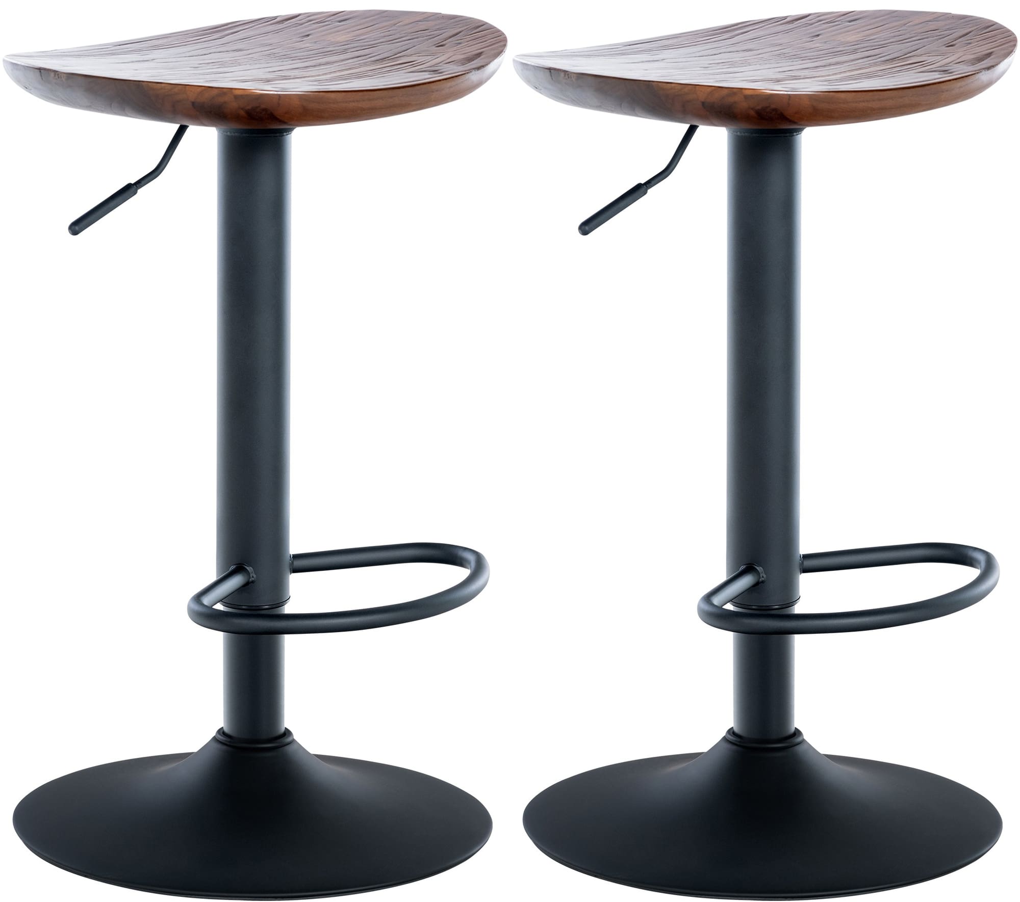 Set de 2 taburetes de bar Skelde en madera y metal