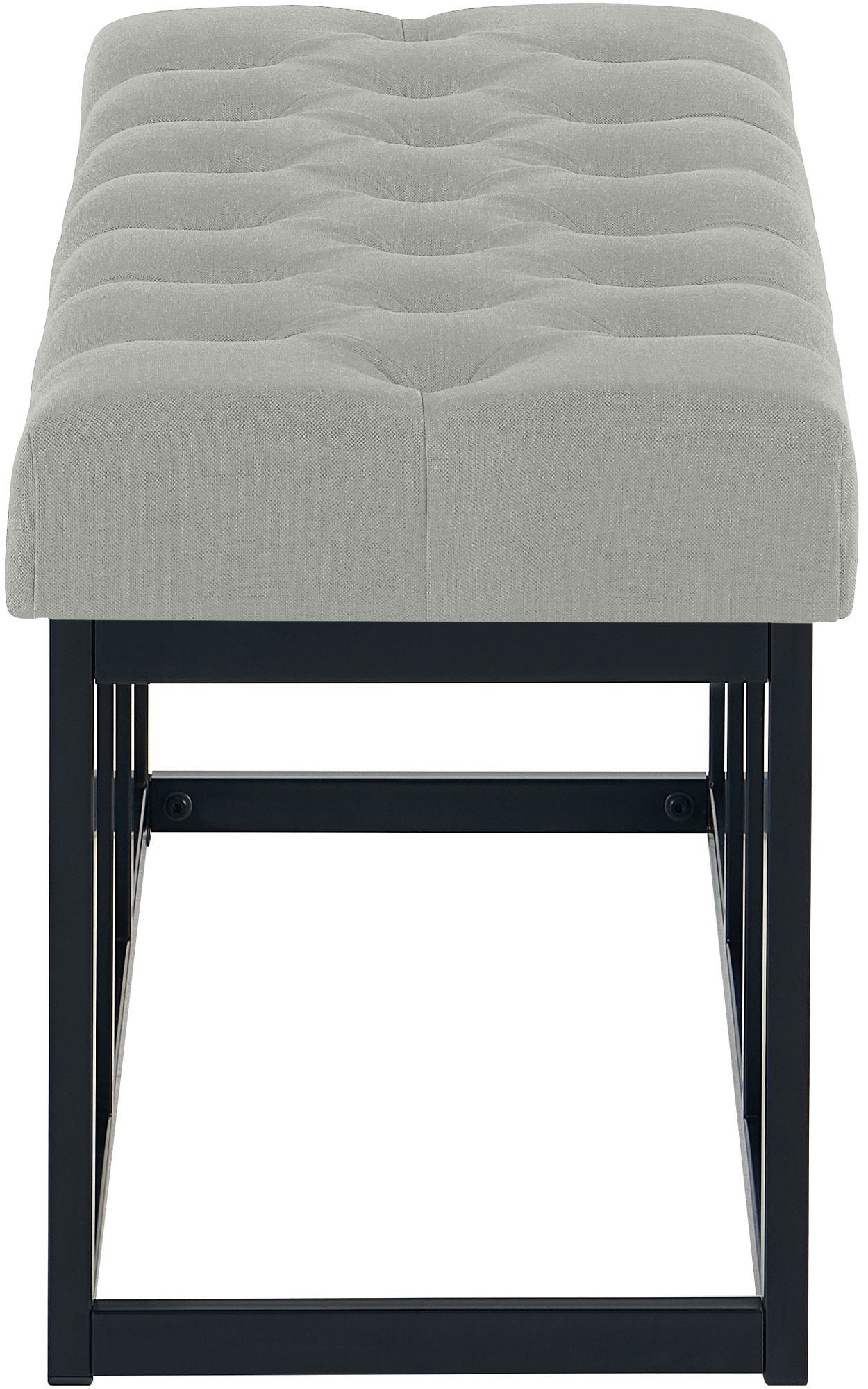 Banco Amun tapizado en tela con estructura negra