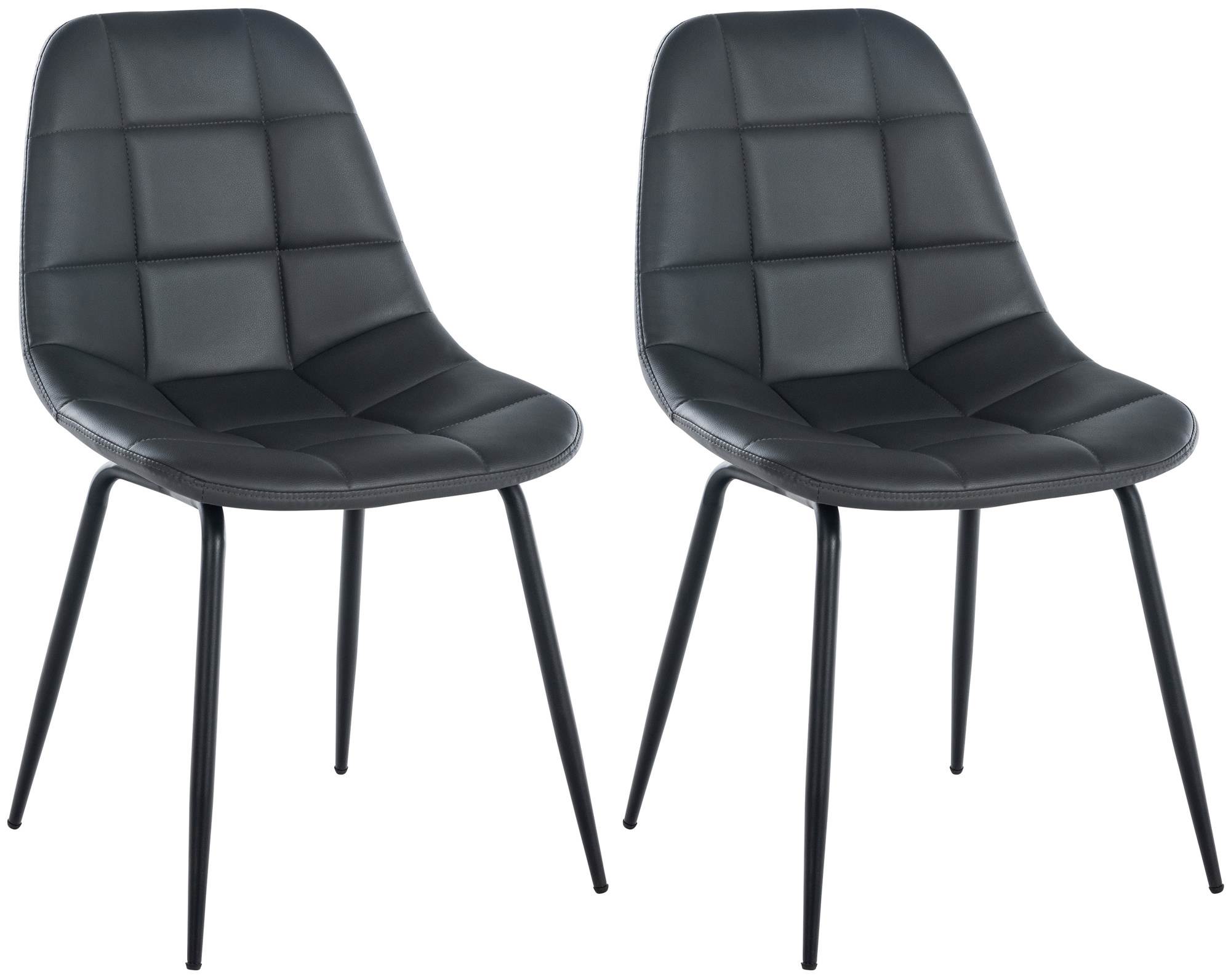 Set de 2 Sillas de comedor Tom en tela o polipiel
