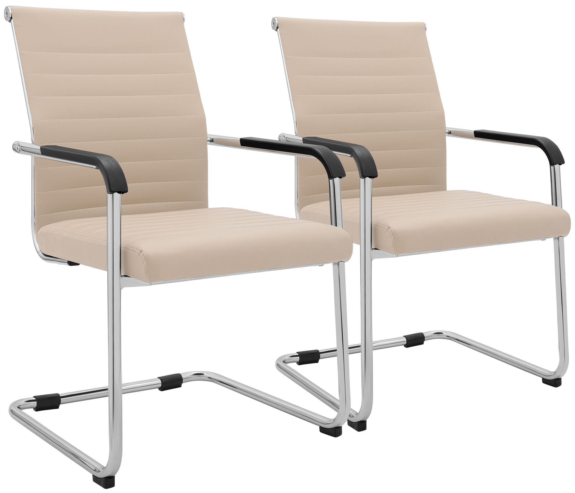 Juego de 2 sillas cantilever Hakon con efecto piel