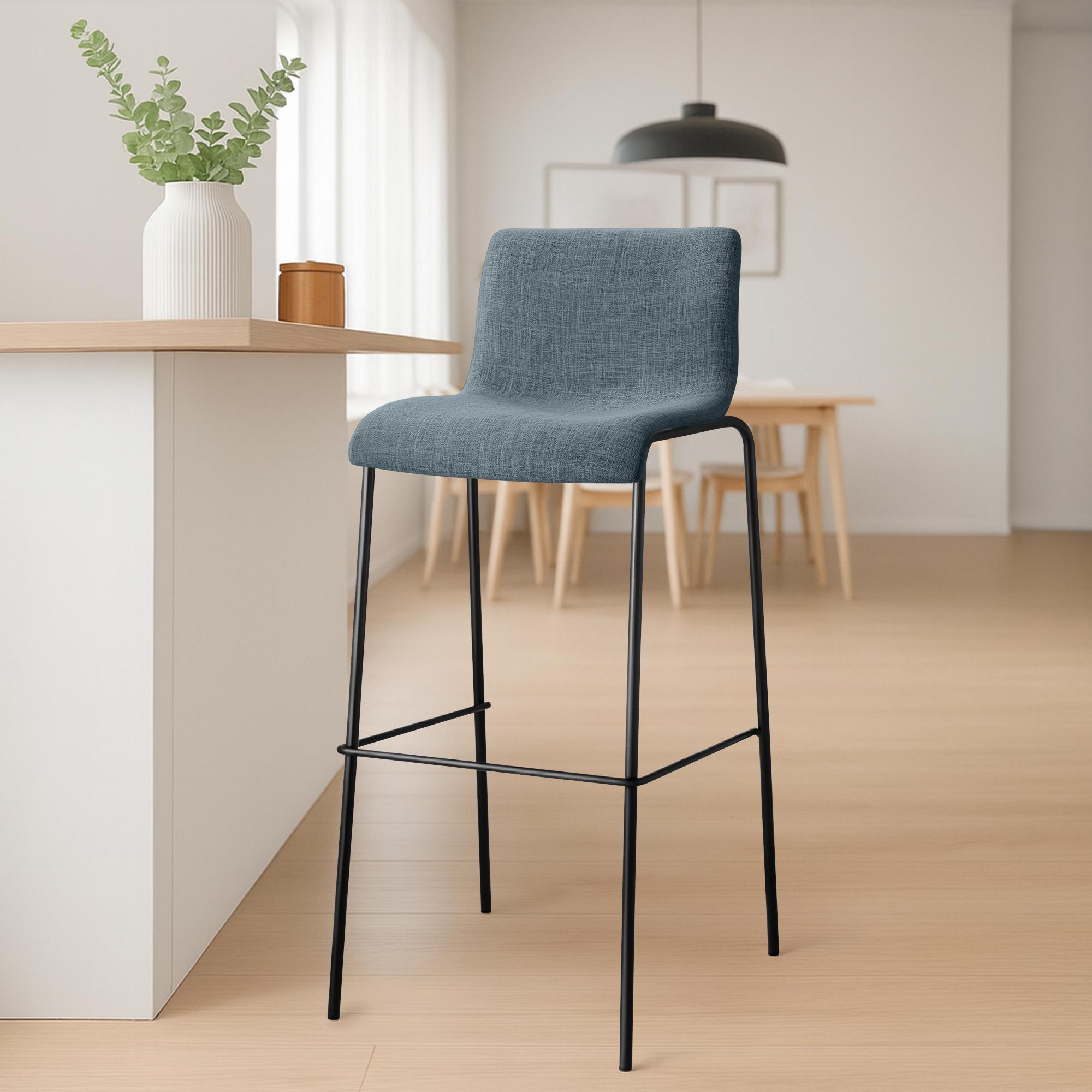 Taburete de bar Hover de tela con base de cuatro patas