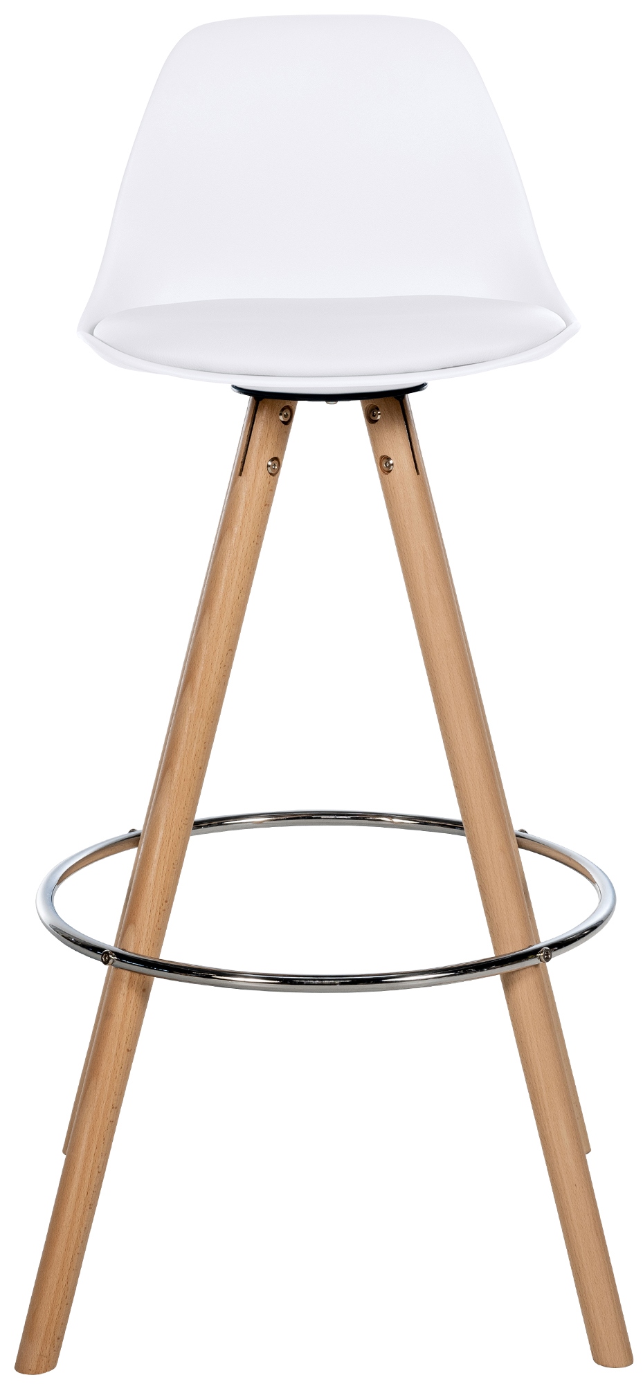 Taburete de bar Corbin en polipiel con base de 4 patas redondas