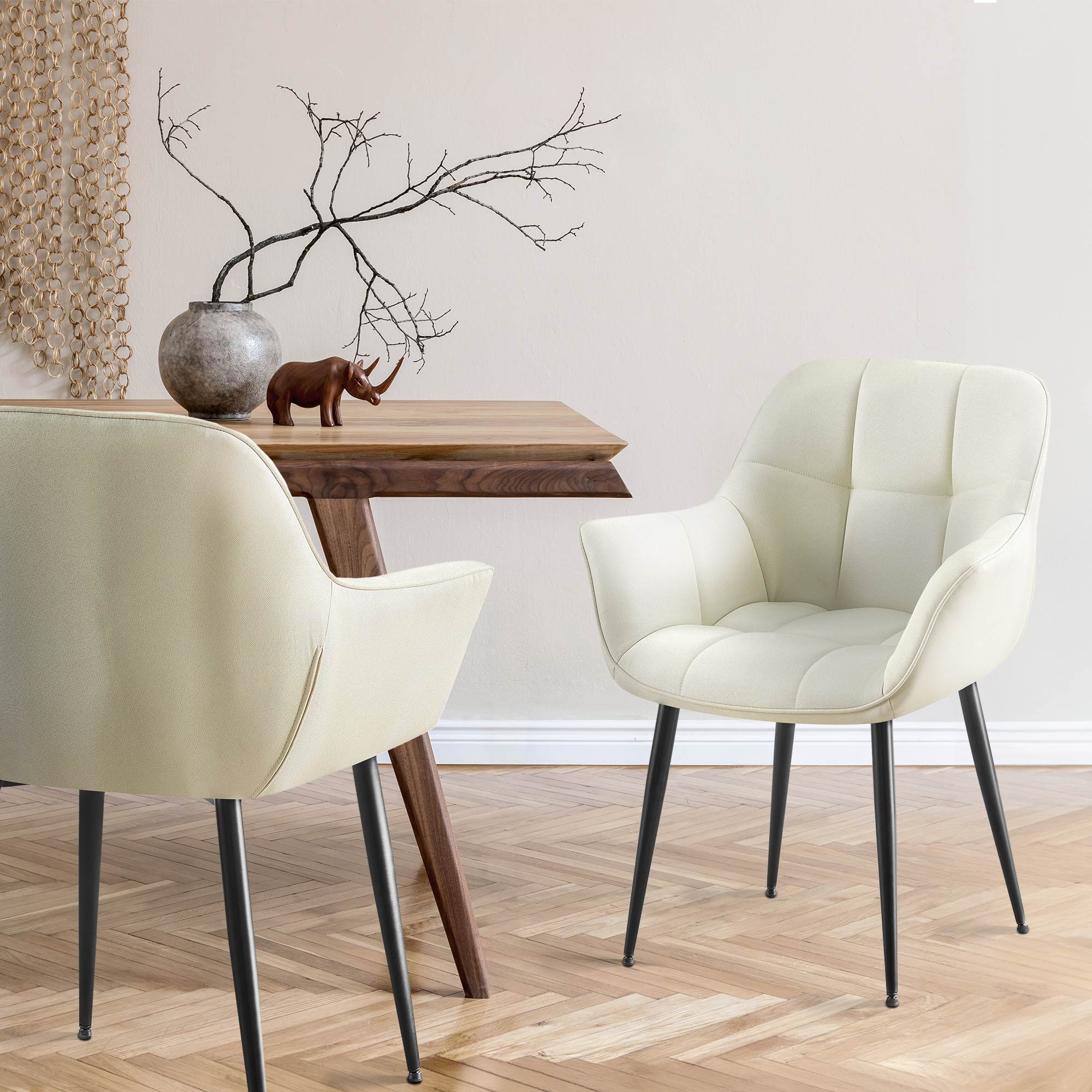 Silla de comedor Roseville en tela o polipiel