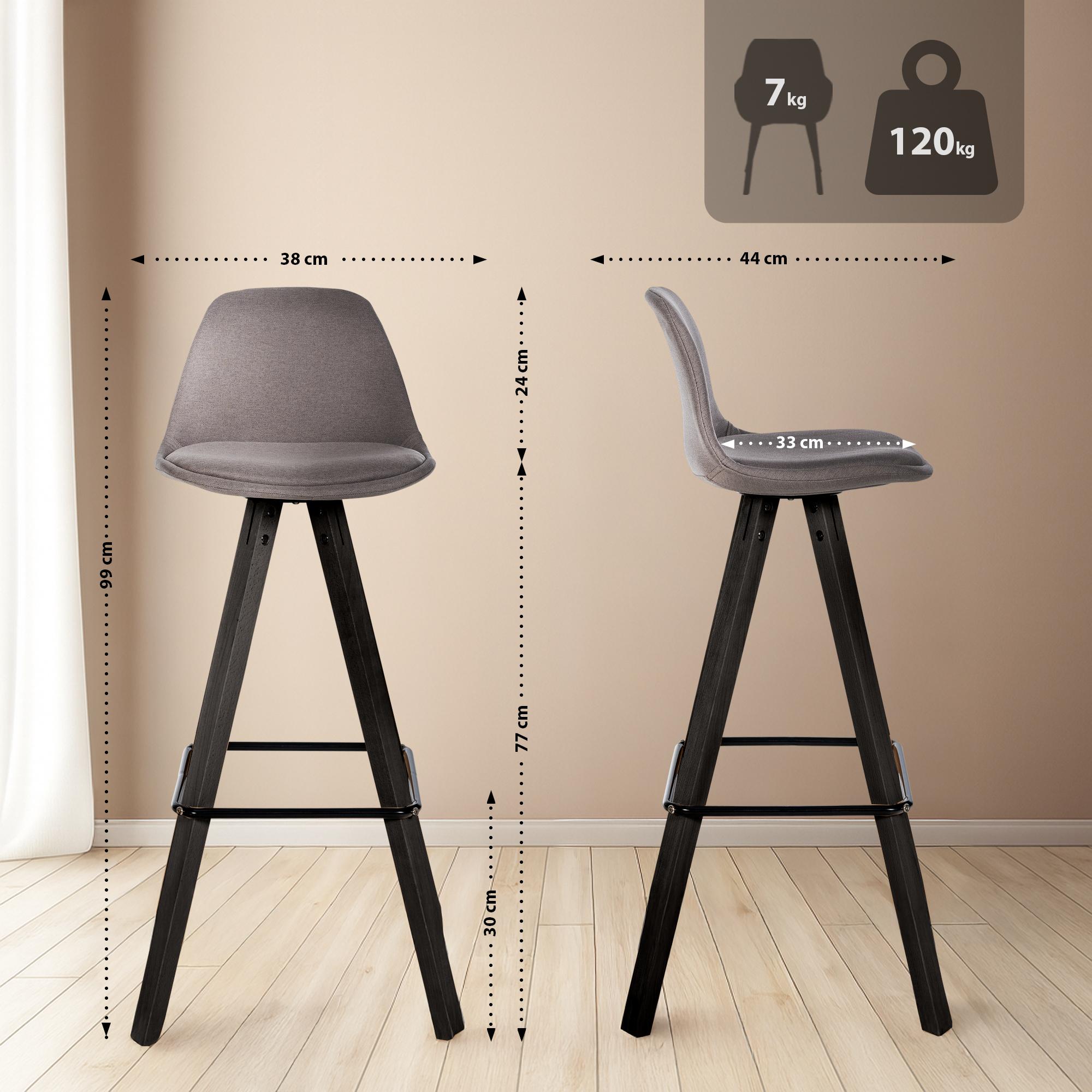Juego de 2 taburetes de bar Corbin Tela Square