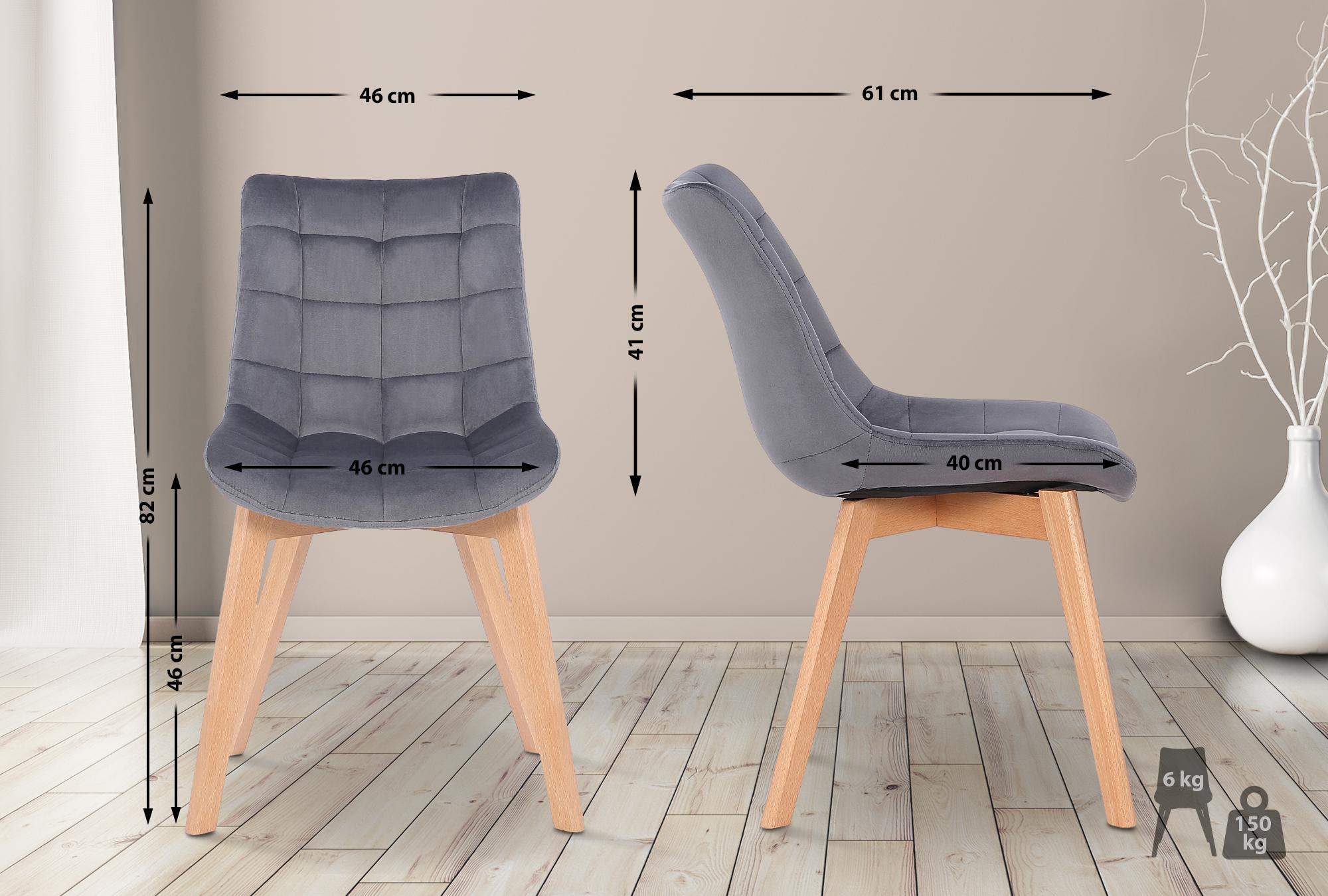Silla de comedor Passaic en terciopelo