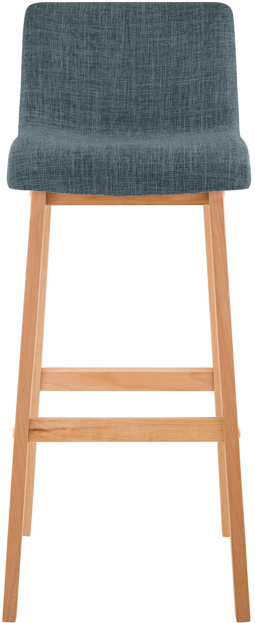 Taburete de bar Hover de tela con base de cuatro patas en color Natura