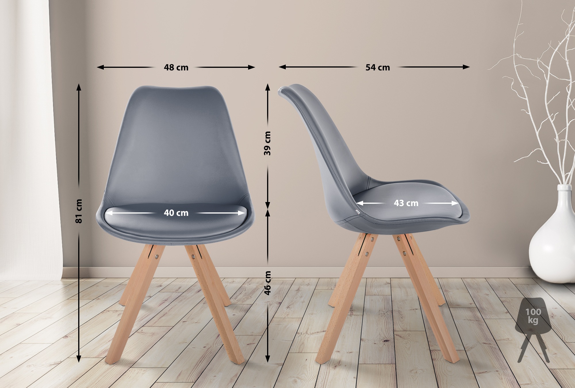 Silla de comedor sofia en polipiel