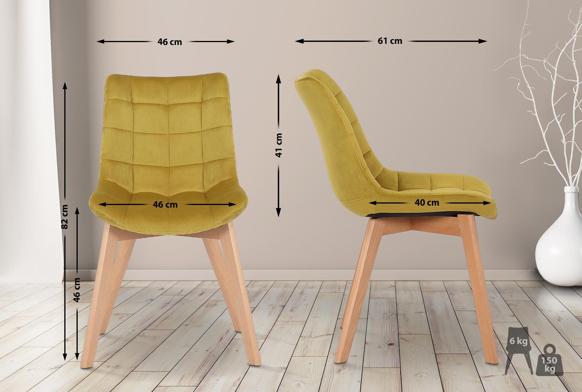 Set de 2 Sillas de comedor Passaic en terciopelo