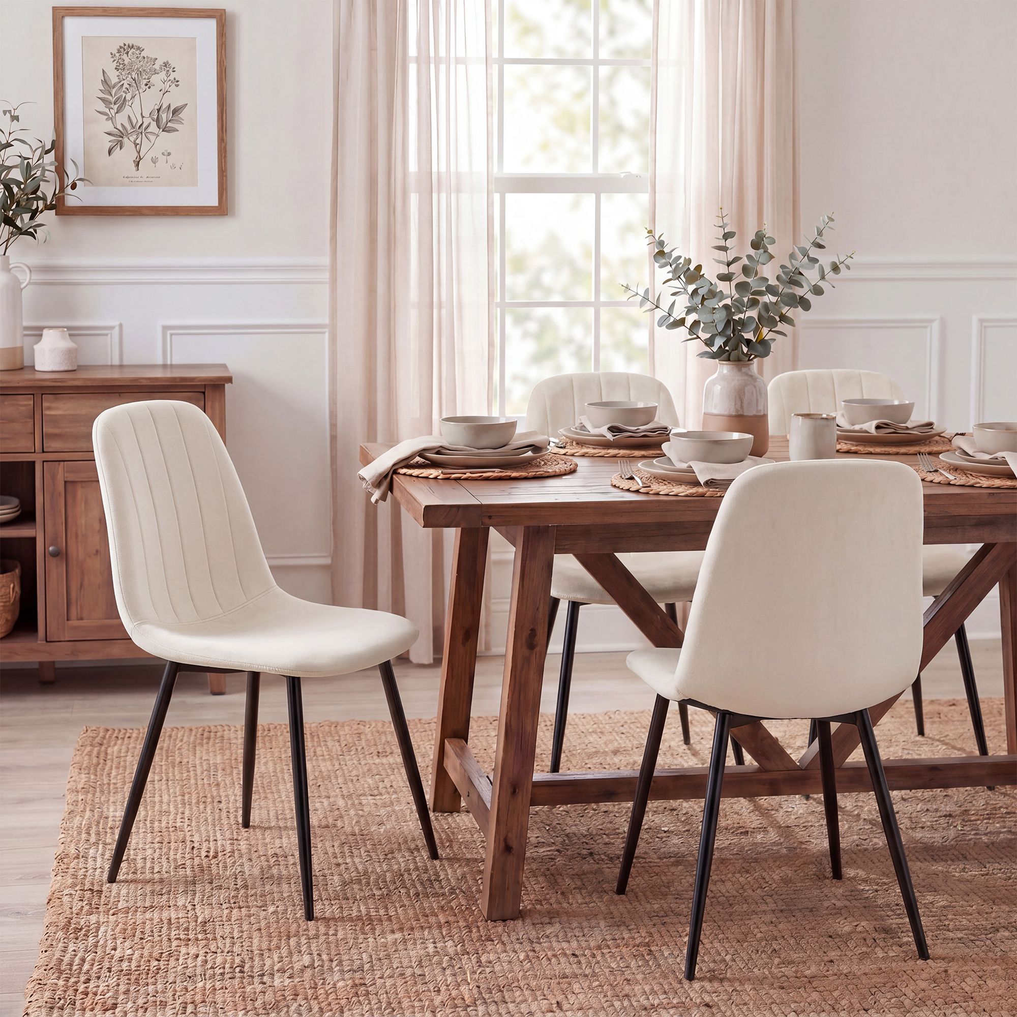 Silla de comedor Baxter de terciopelo