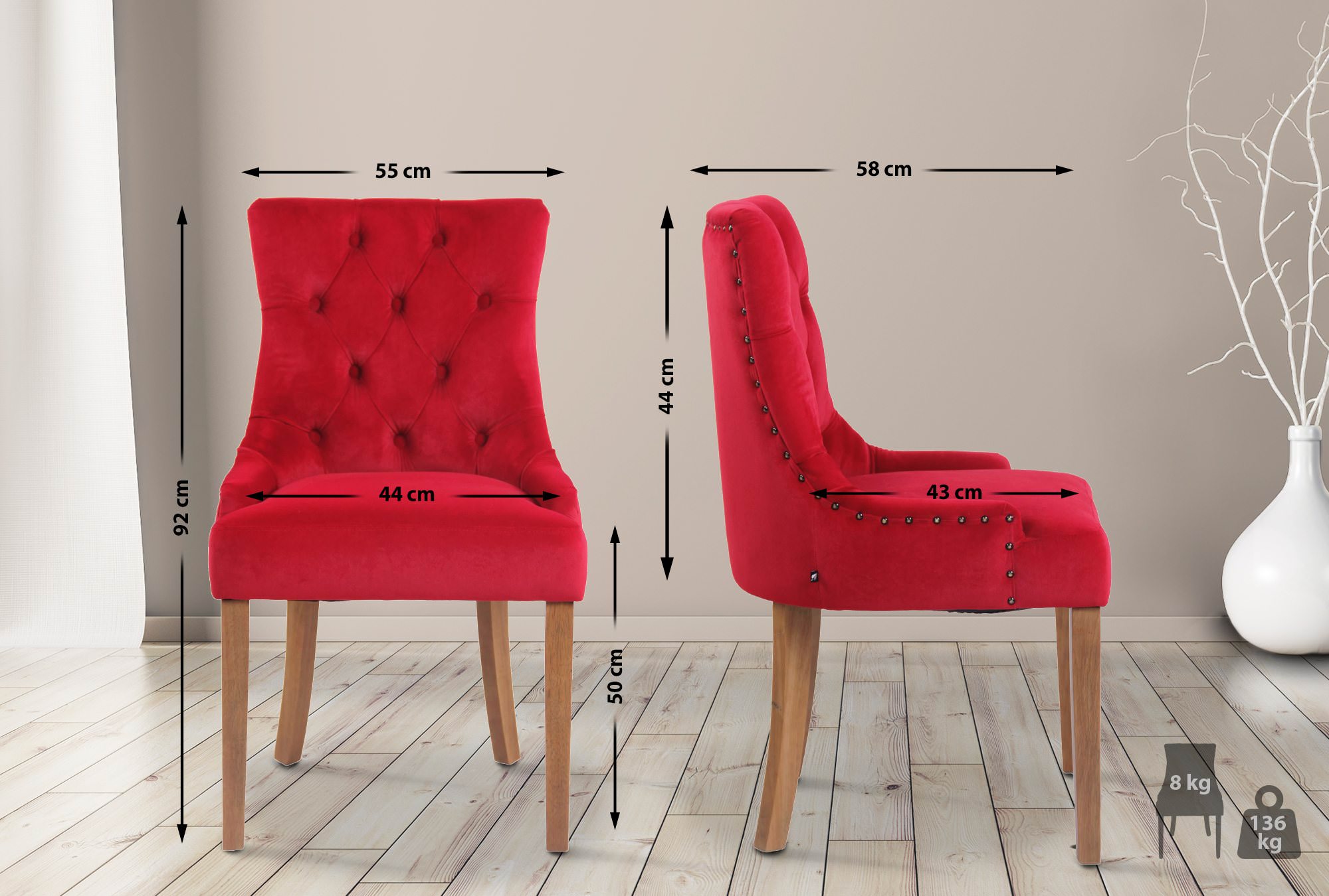 Silla De Comedor Aberdeen En Terciopelo