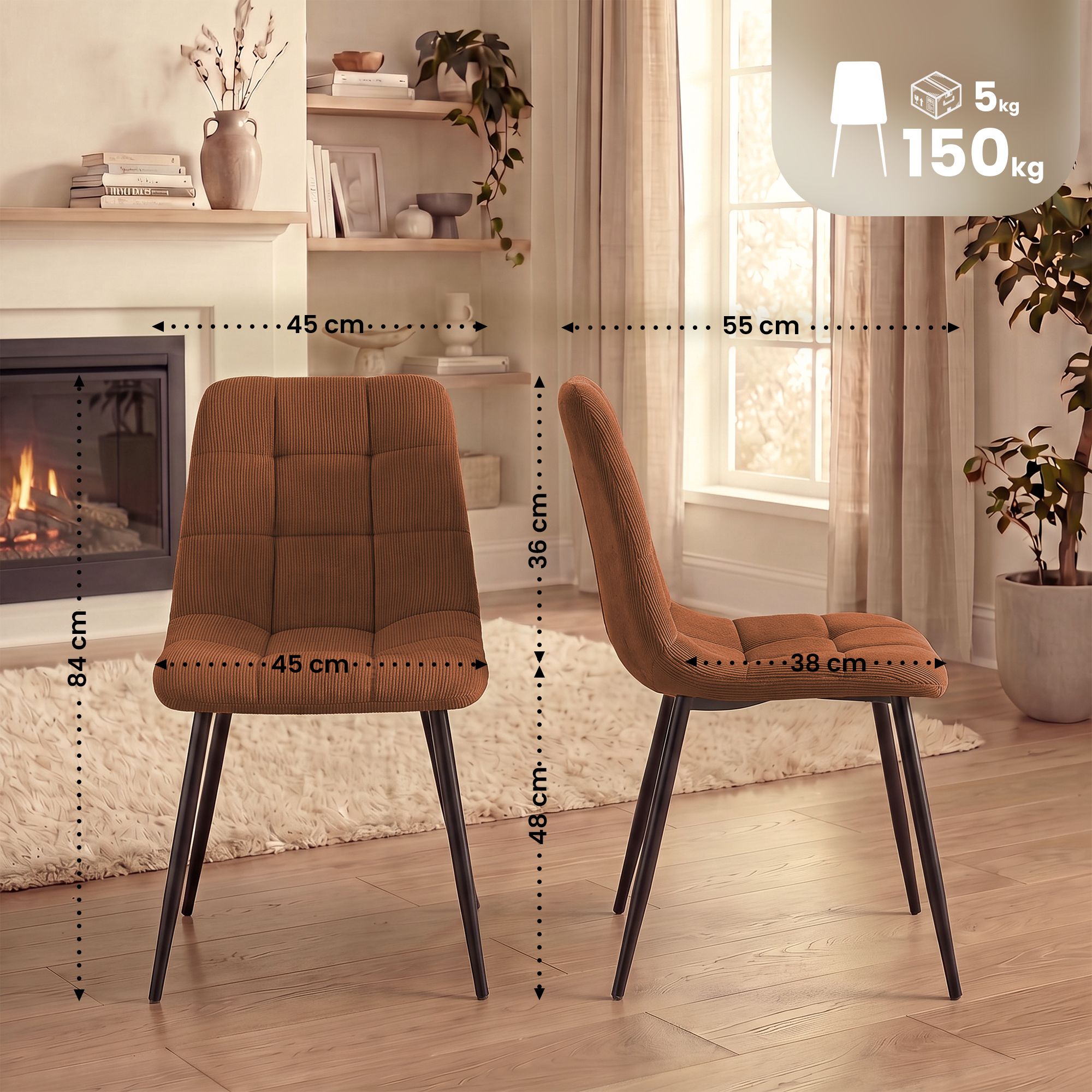 Lote de 2 sillas de comedor Tilde