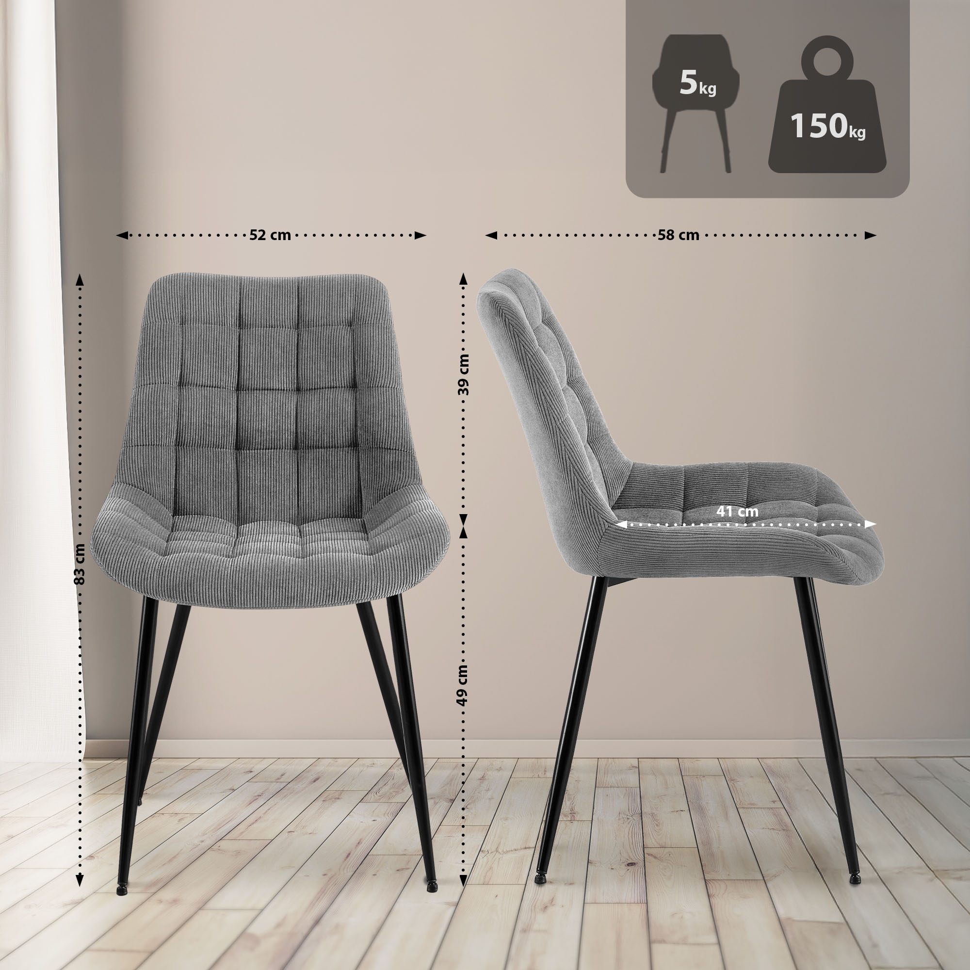 Silla de comedor Sardna Cord
