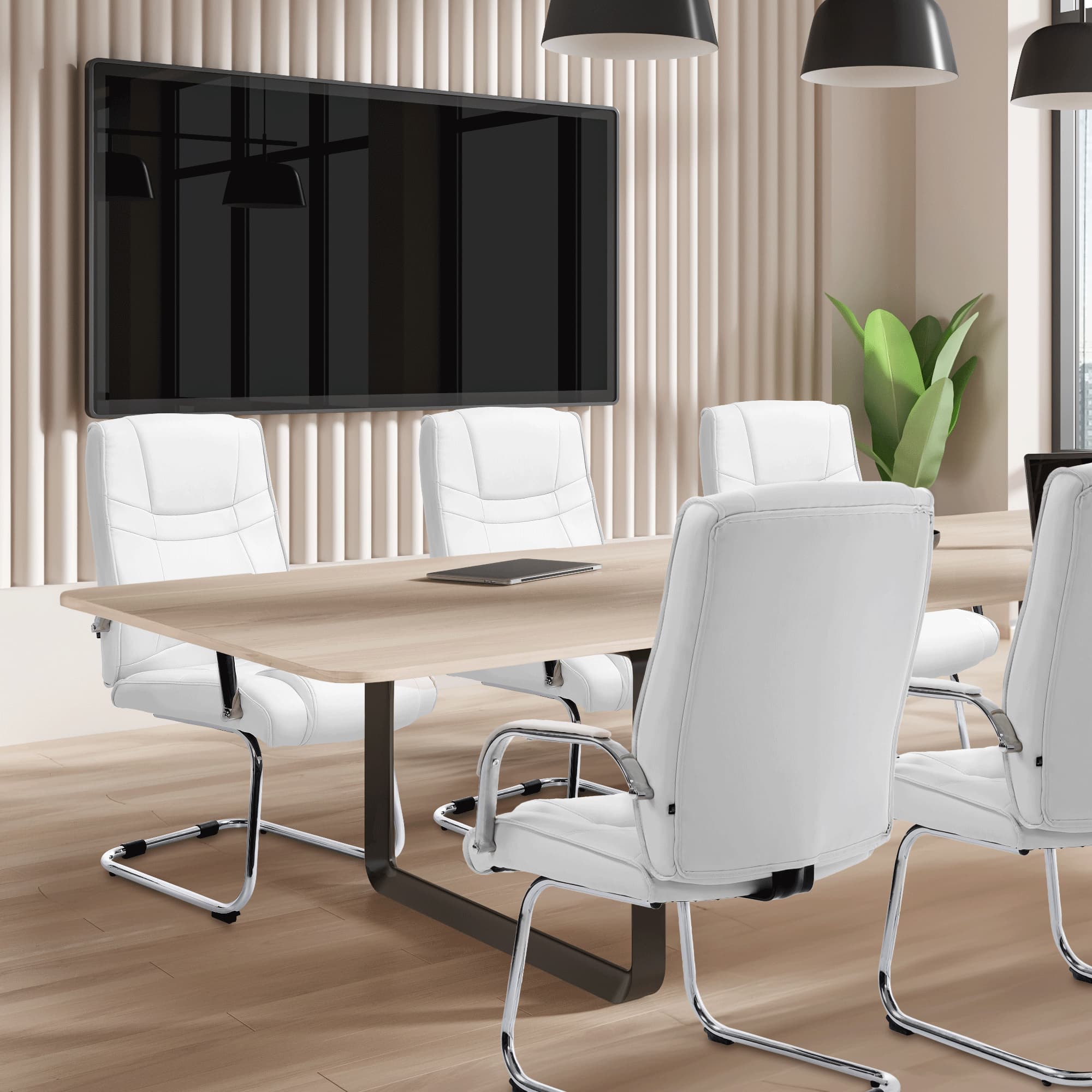 Set de 2 sillas cantilever XXL Attila en polipiel