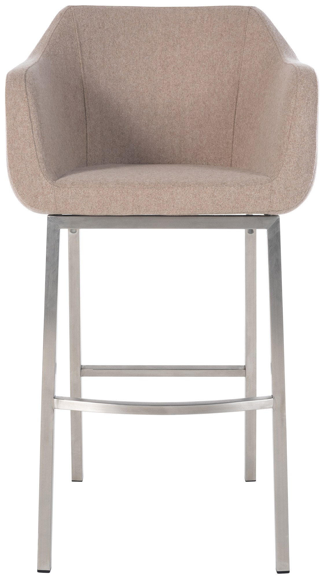 Taburete de bar Monea en fieltro & base de 4 patas