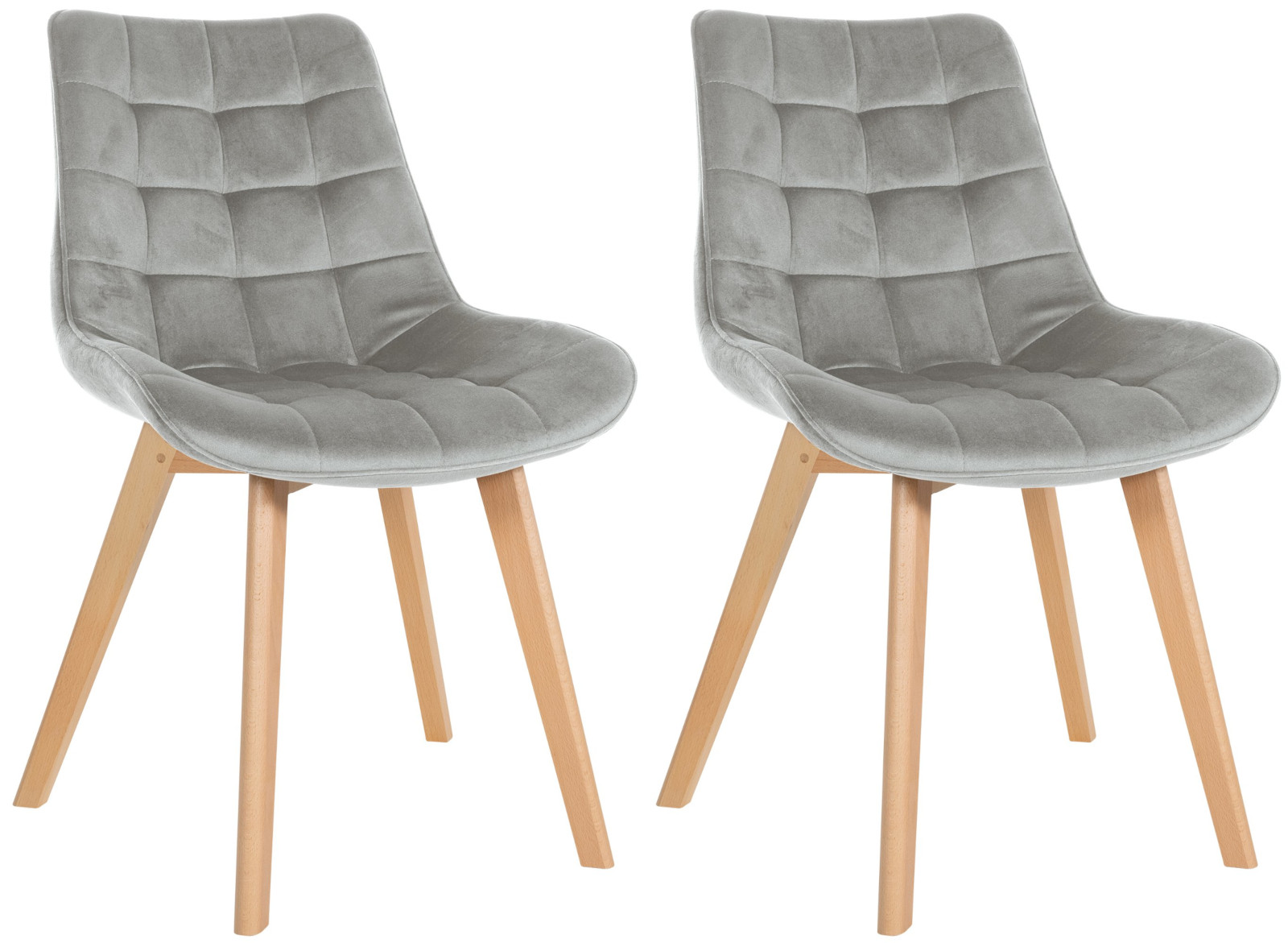 Set de 2 Sillas de comedor Brook en terciopelo