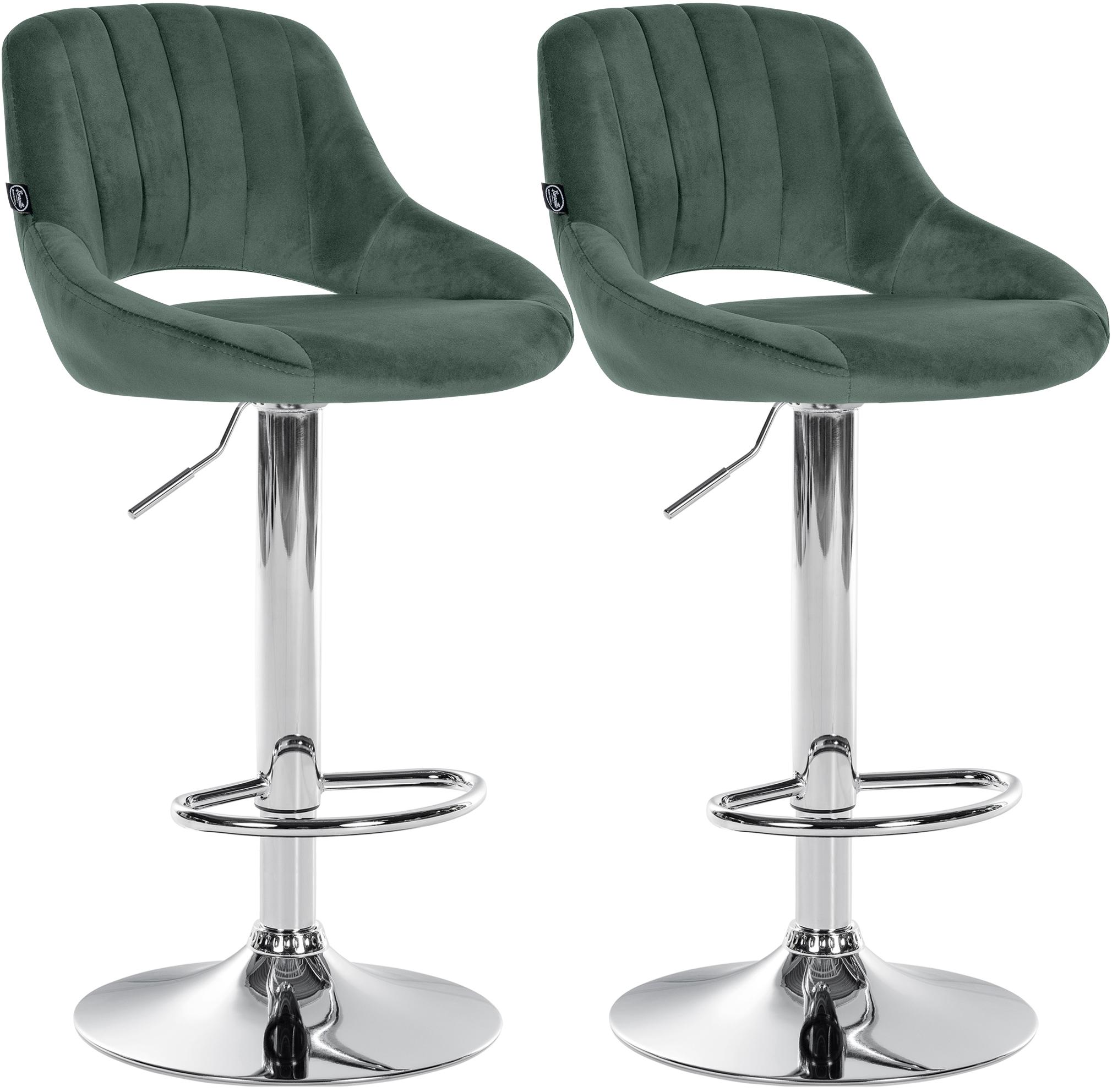 Juego de 2 taburetes de bar Milet de terciopelo