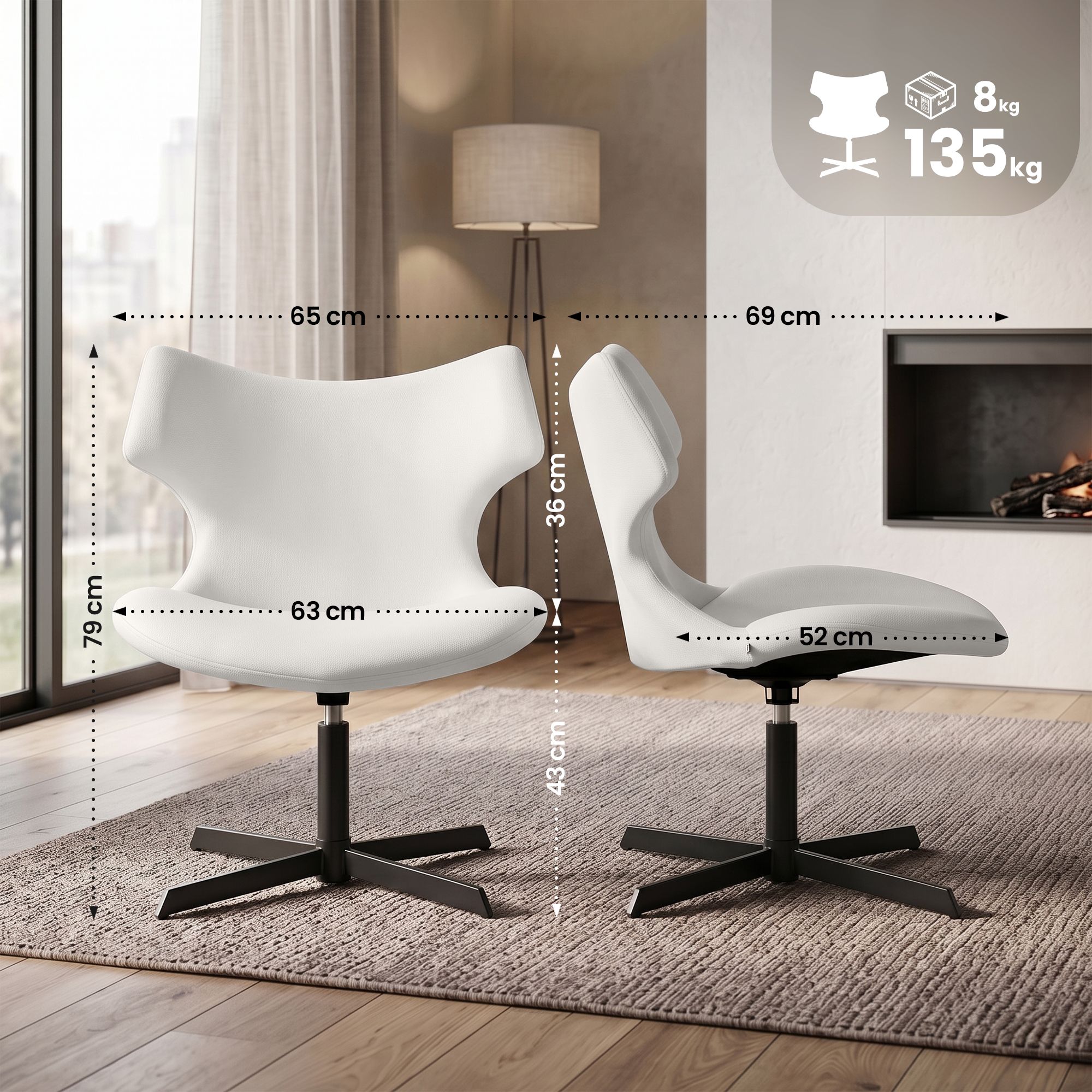 Set de 2 sillas lounge Welland de polipiel