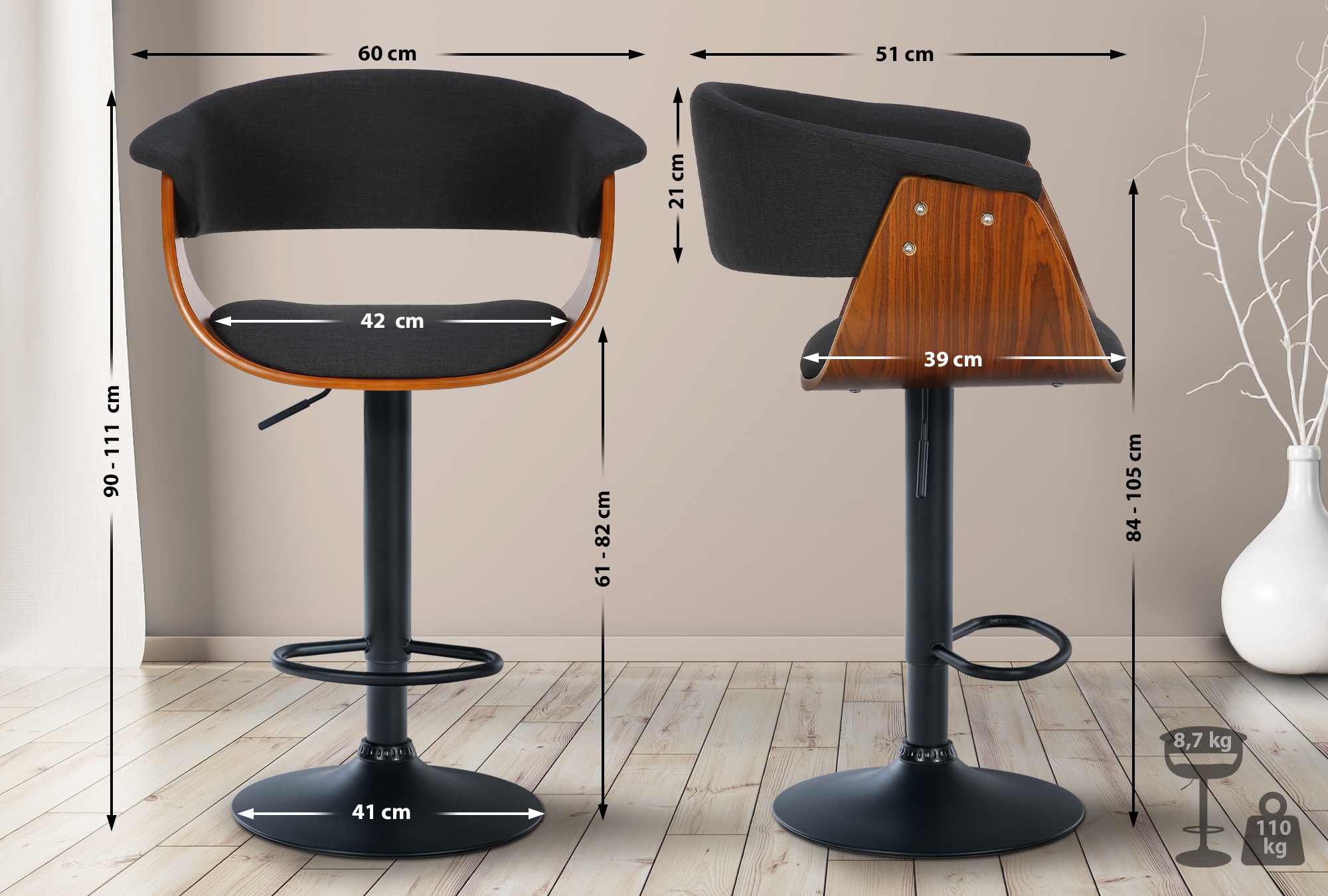 Taburete de bar Vestal