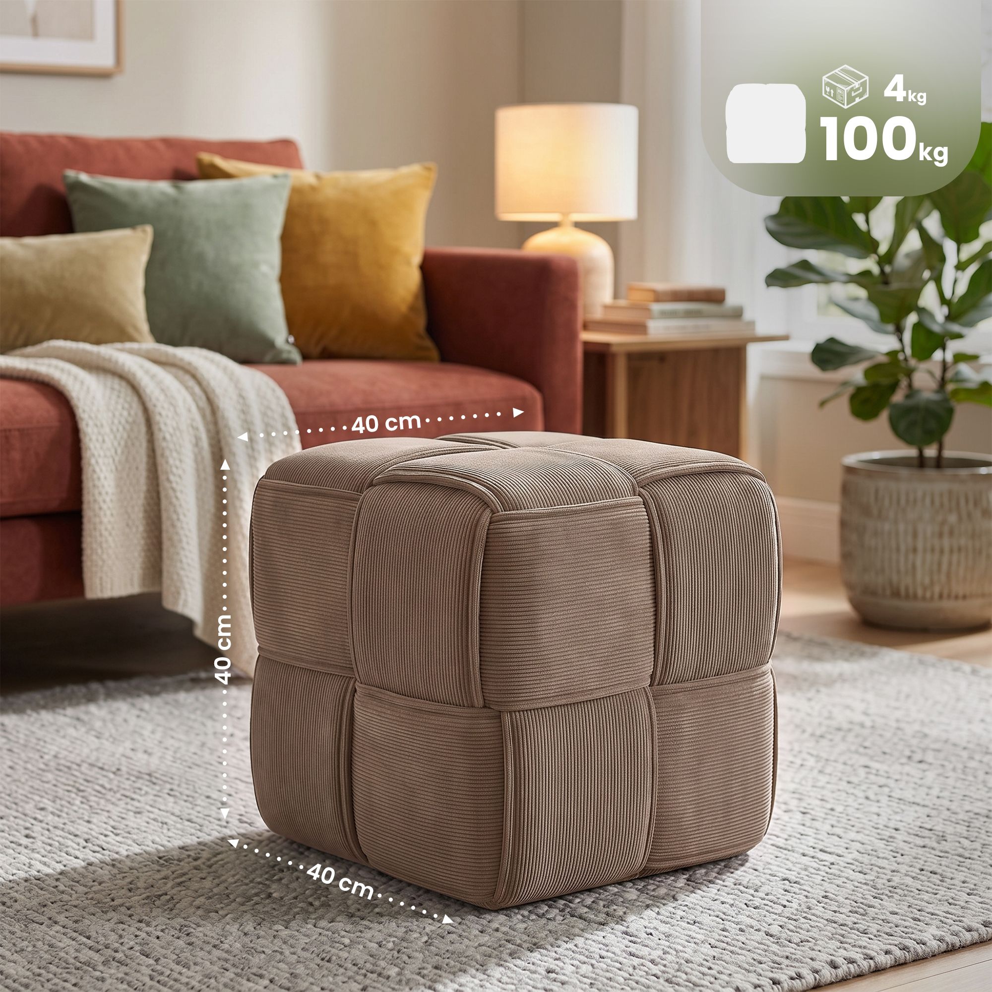 Taburete de pana Forinta elegante y cómodo para cualquier espacio