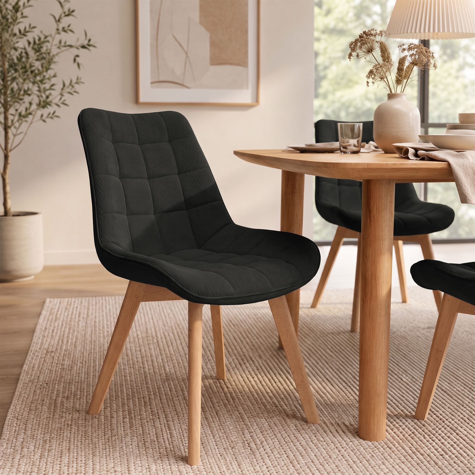 Silla de comedor Brook de pana