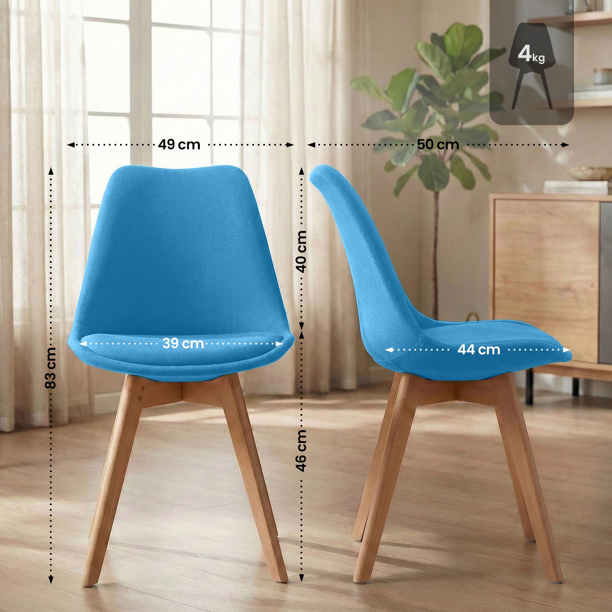 Silla de comedor Linares elegante, cómoda y fácil de limpiar Ideal para tu hogar