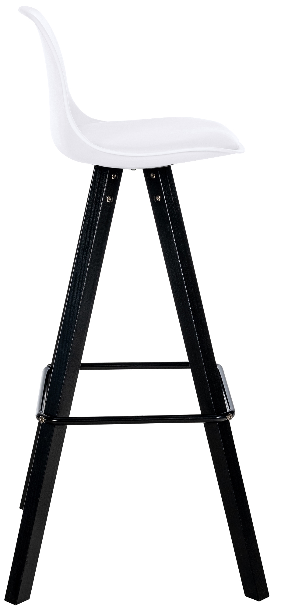 Taburete de bar Corbin de polipiel con base de 4 patas cuadradas