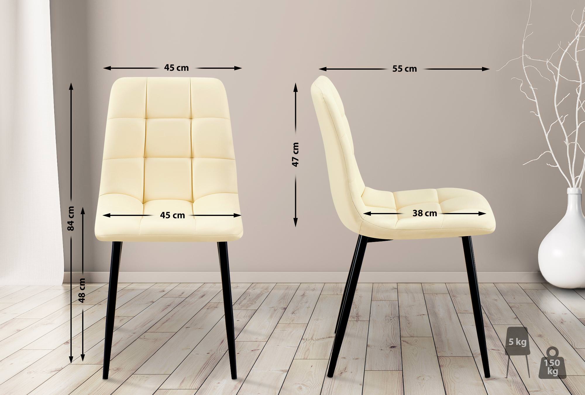 Set de 4 sillas de comedor Antibes en polipiel