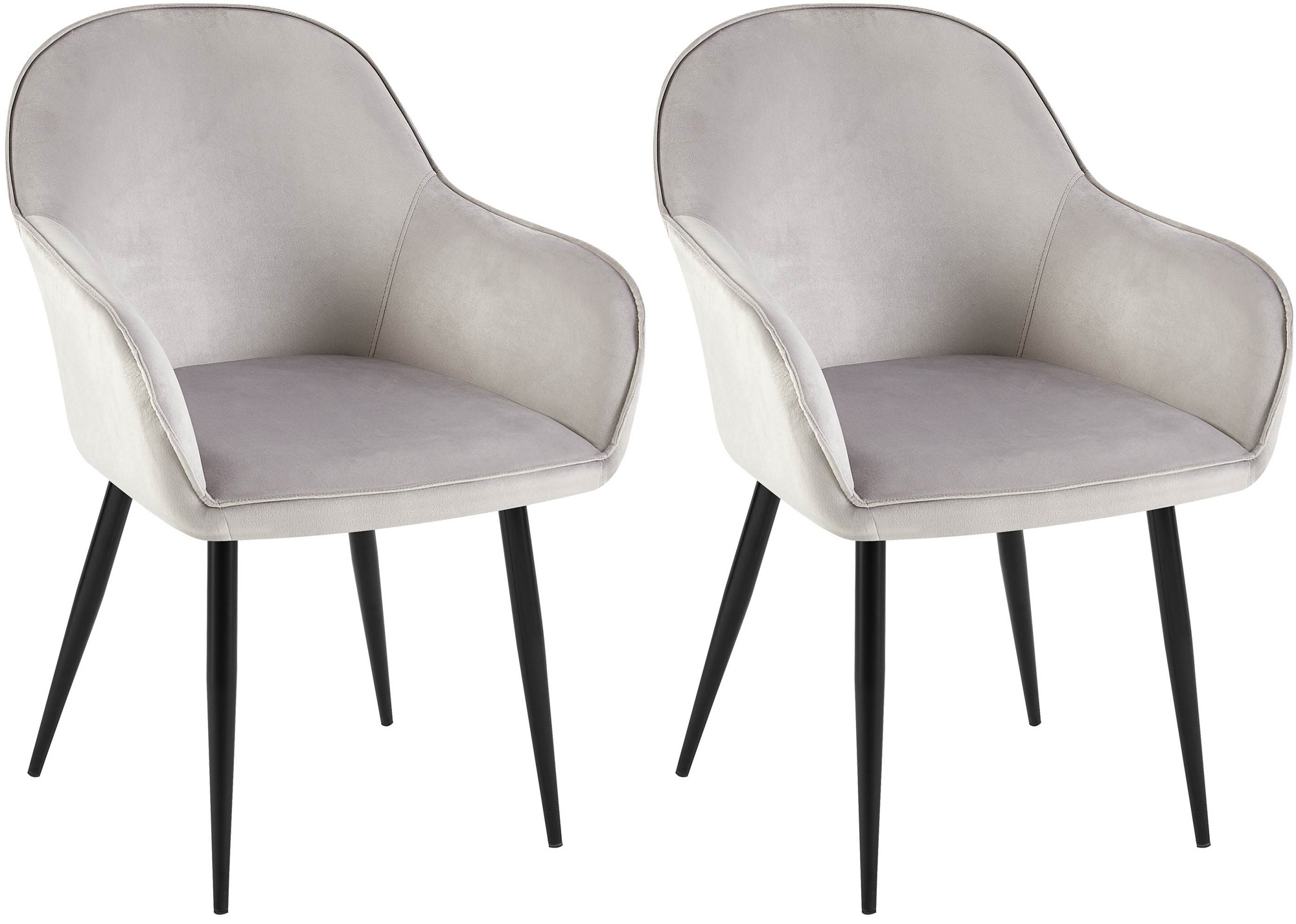 Set de 2 Sillas de comedor Boise en terciopelo