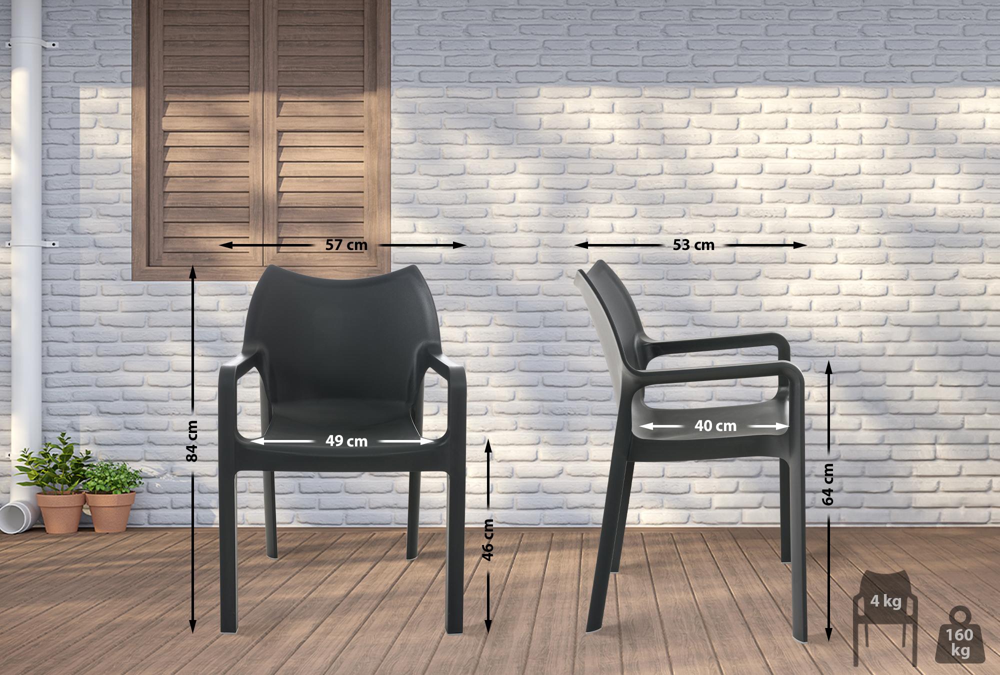Silla de jardín Diva con reposabrazos