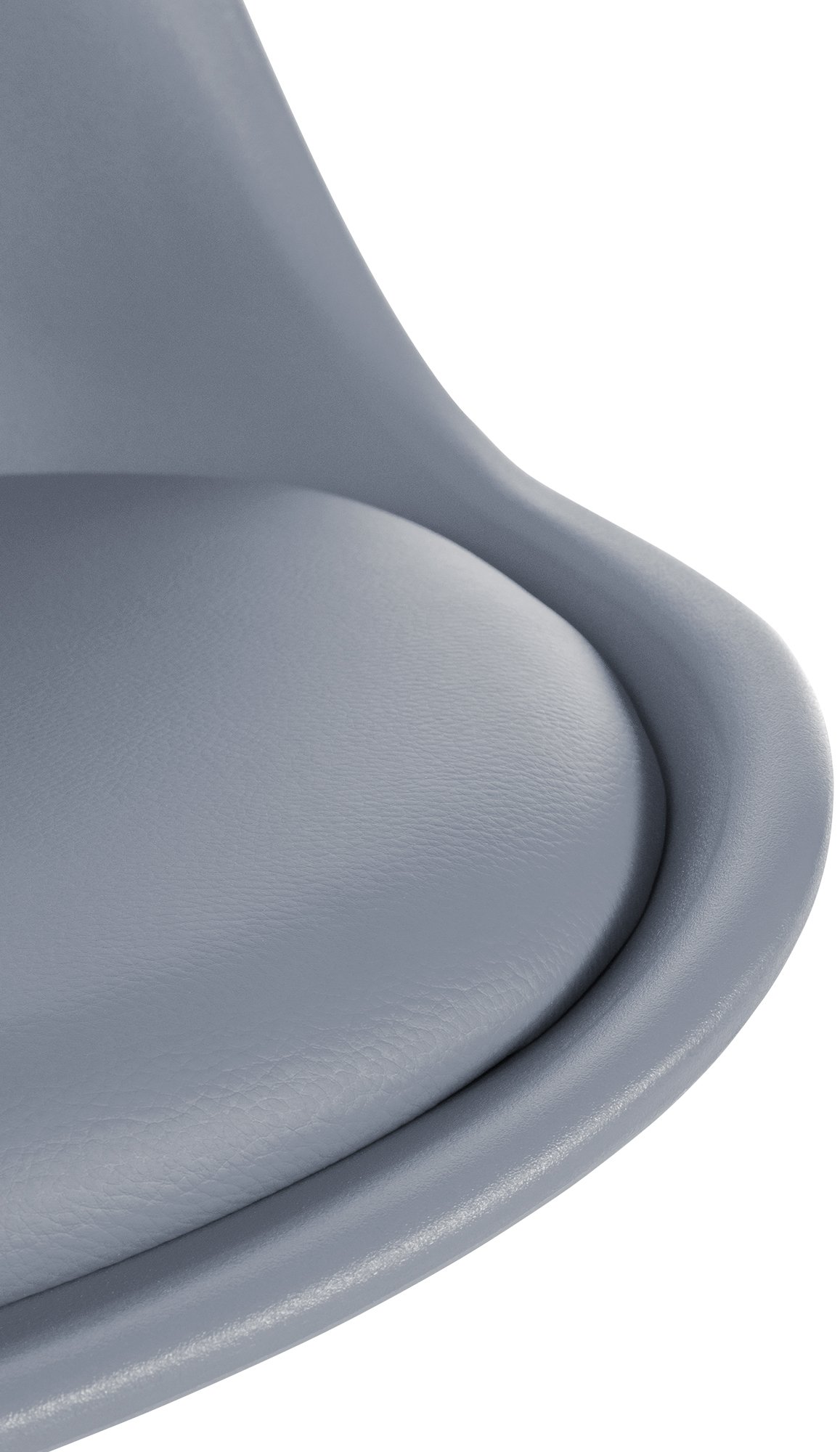 Set de 4 sillas de comedor Sofia con base de madera y asiento en polipiel