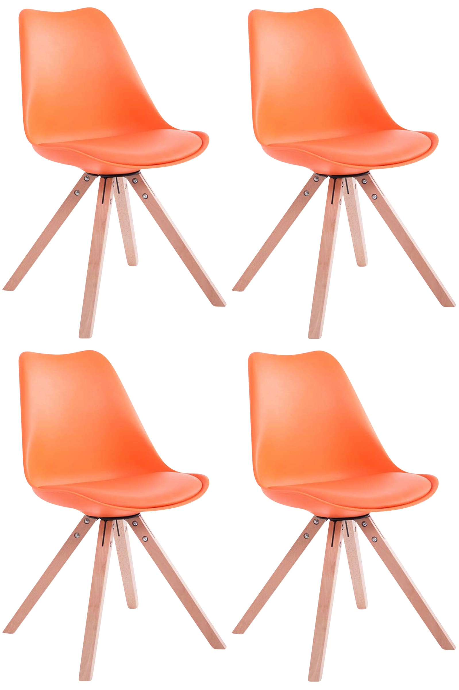 Set de 4 sillas para comedor Toulouse Square en polipiel