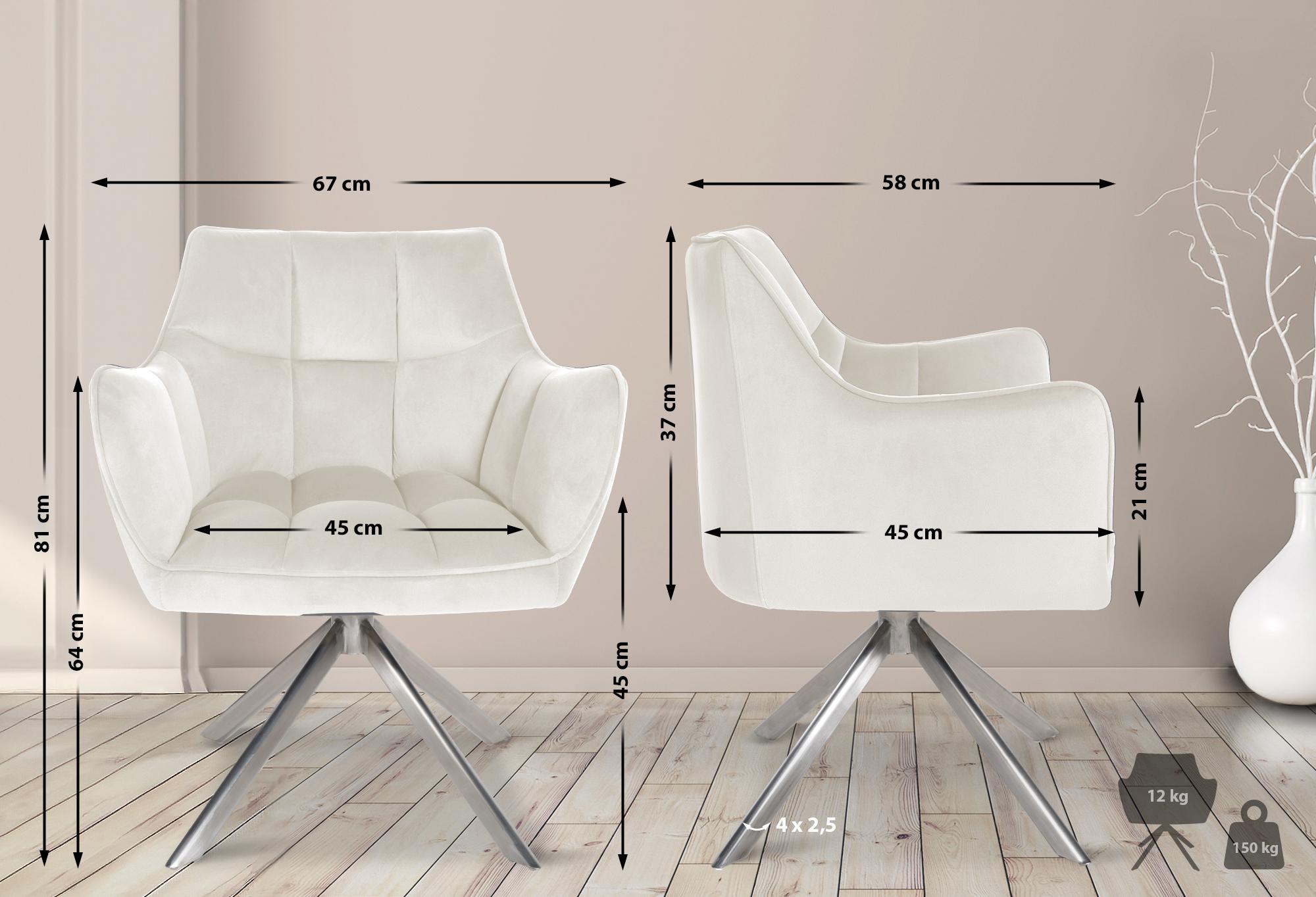 Silla de comedor Swing en terciopelo