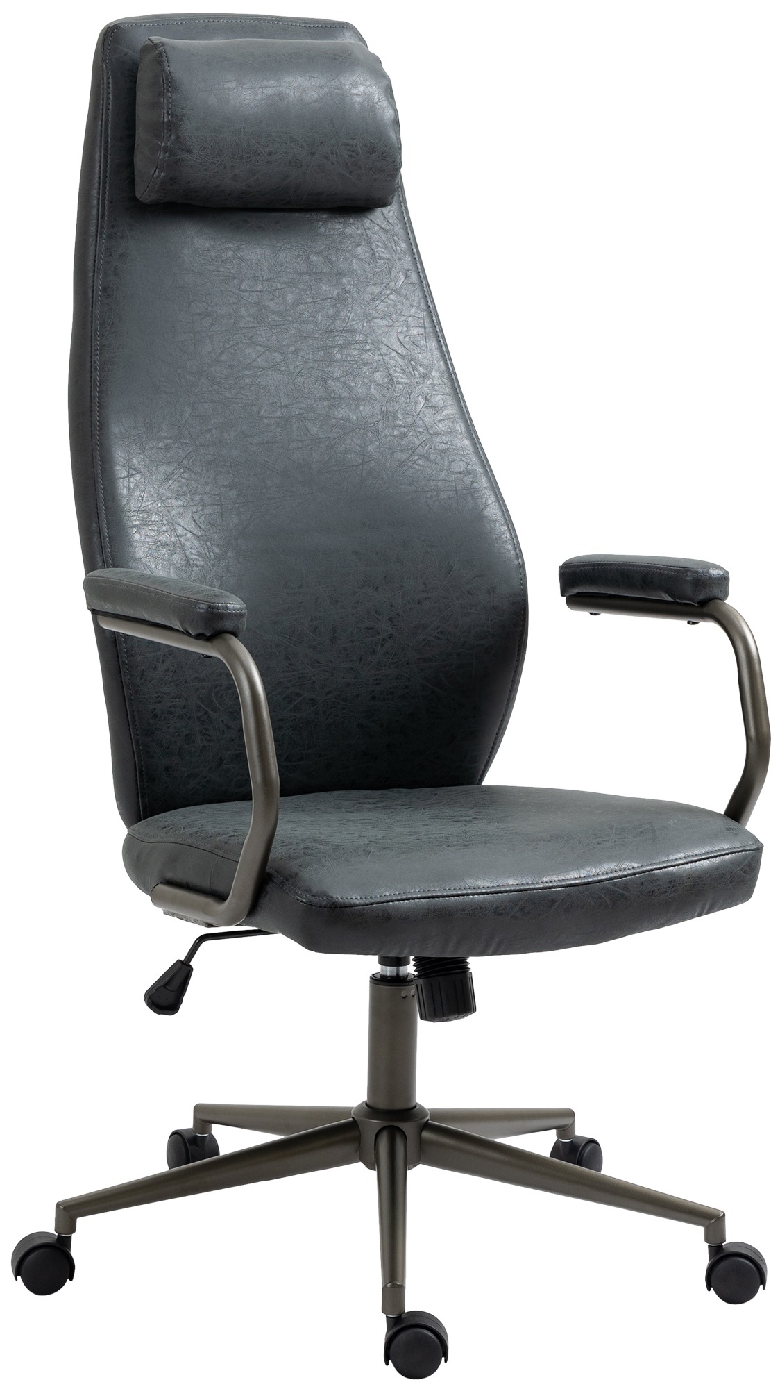 Silla de oficina Pocatello en cuero sintético y respaldo alto