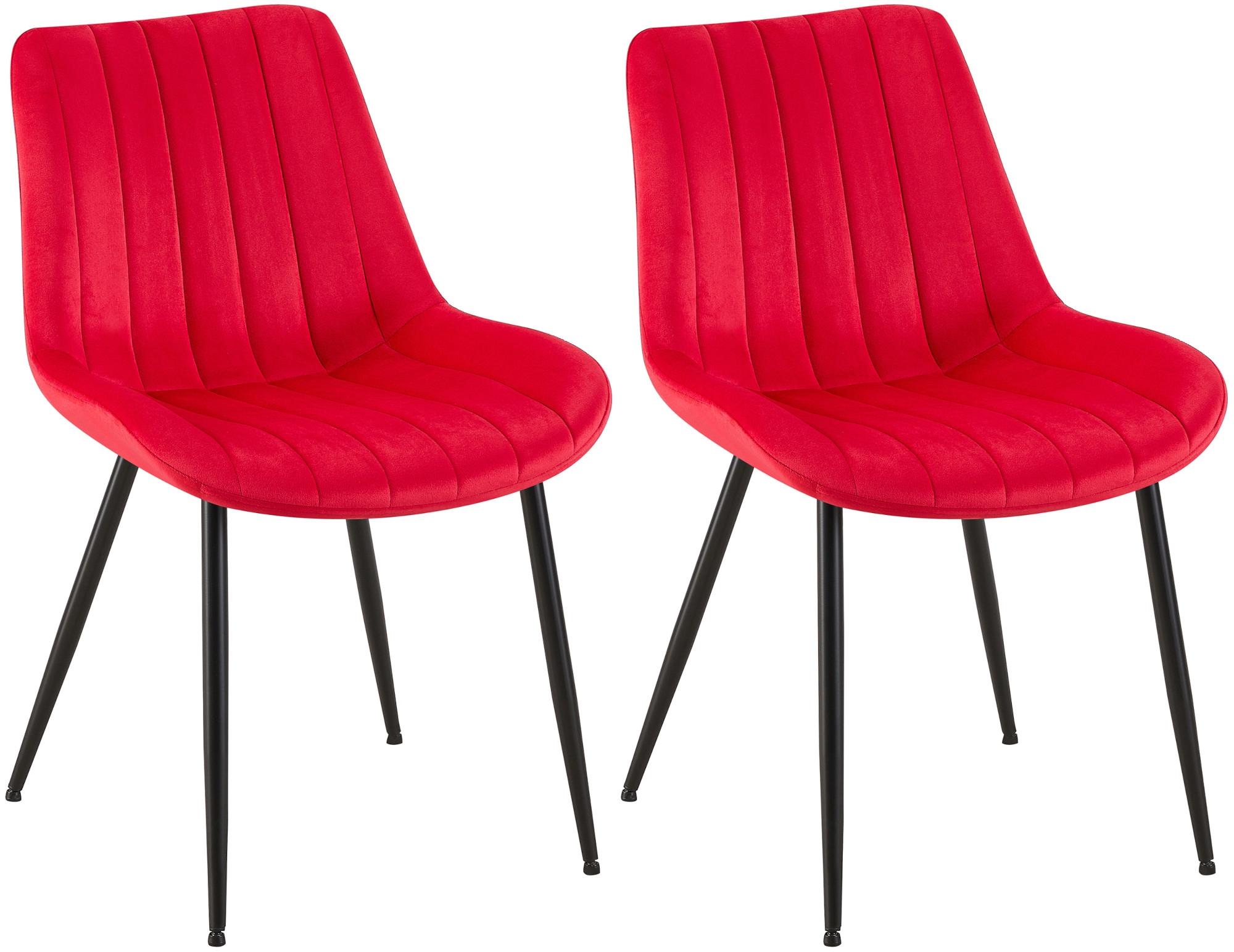Set de 2 Sillas de comedor Rahden en terciopelo