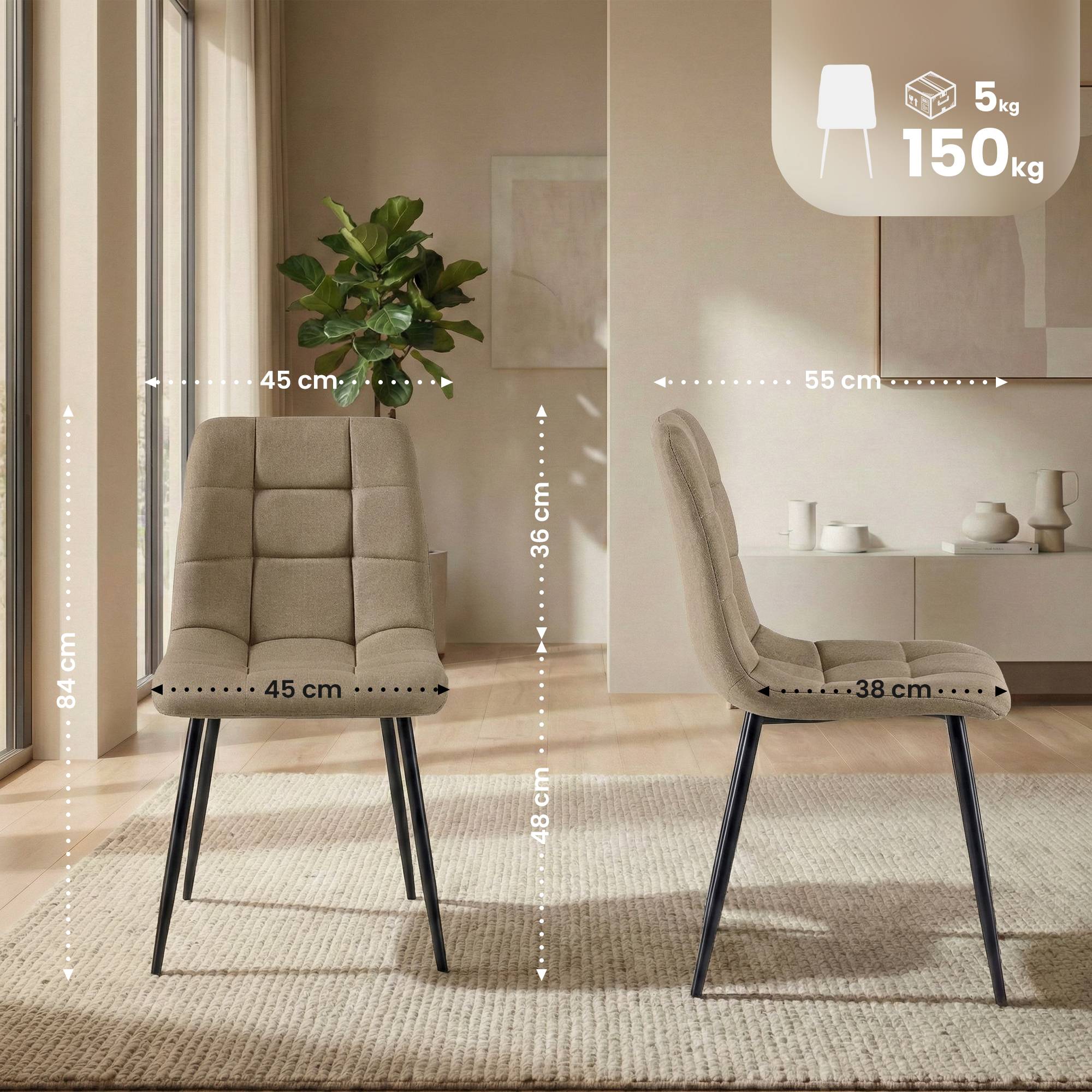 Silla de comedor Antibes de tela